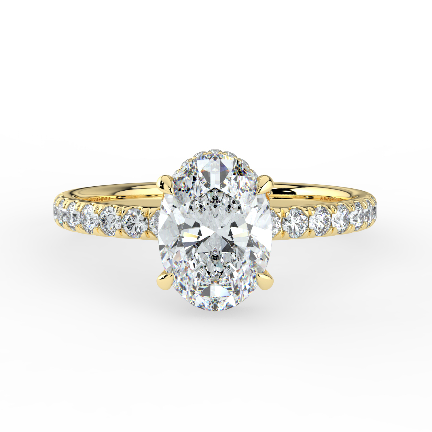 Oval Cut Wraparound Hidden Halo Diamond Band