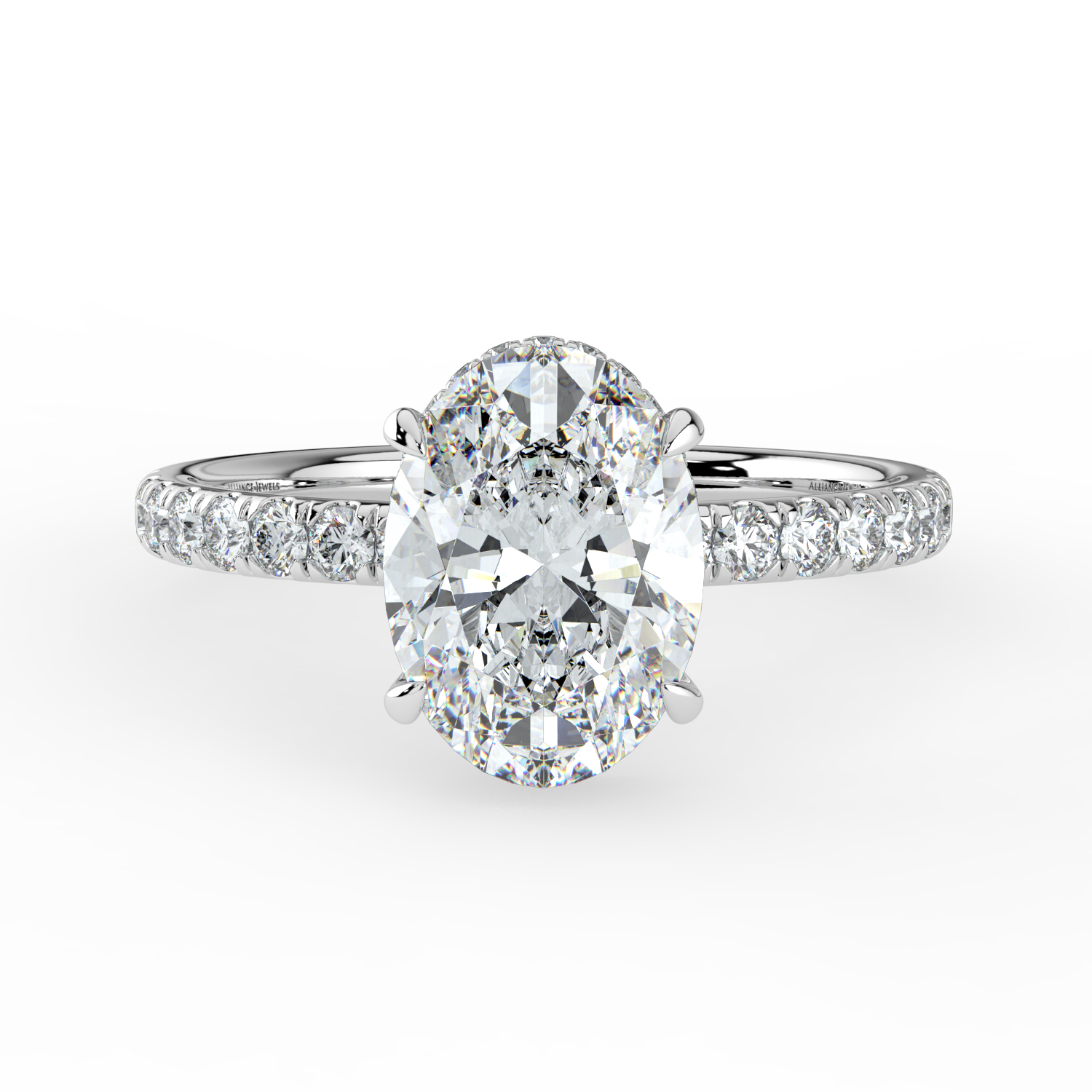 Oval Cut Wraparound Hidden Halo Diamond Band