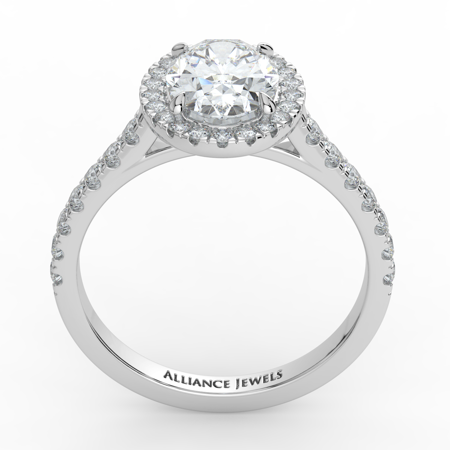 Oval Cut Classic Halo Diamond Band
