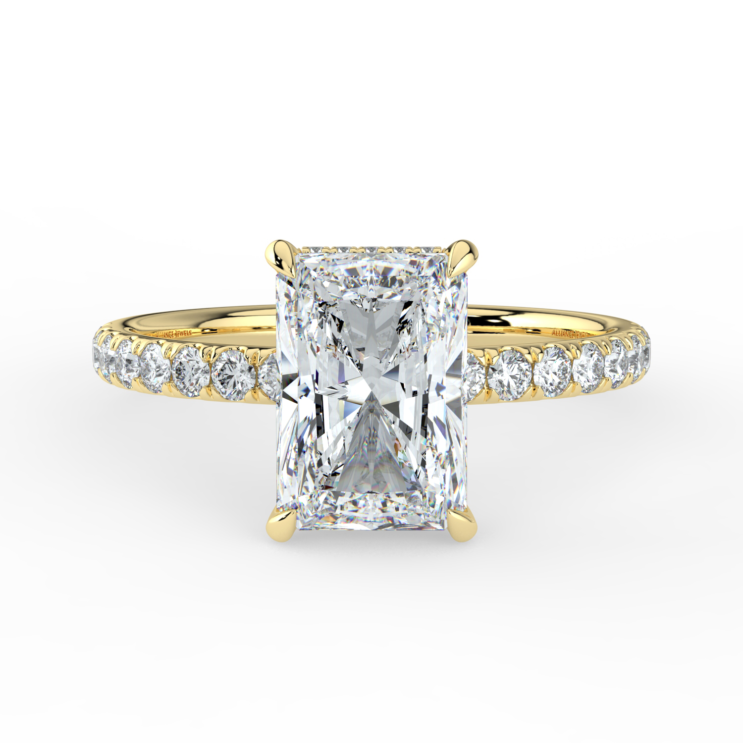 Radiant Cut Wraparound Hidden Halo Diamond Band