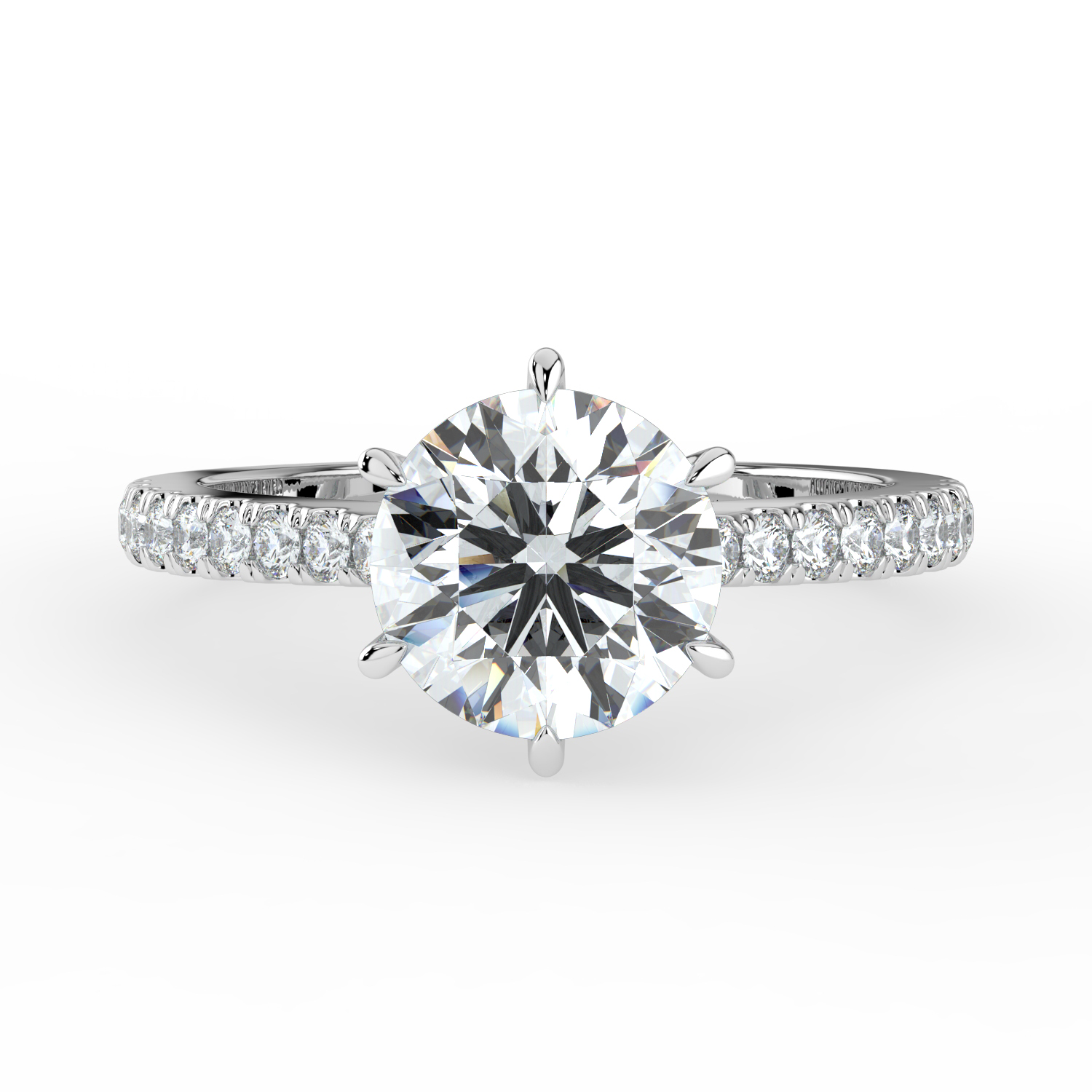 Round 6 Prongs Tulip setting with Diamond Band