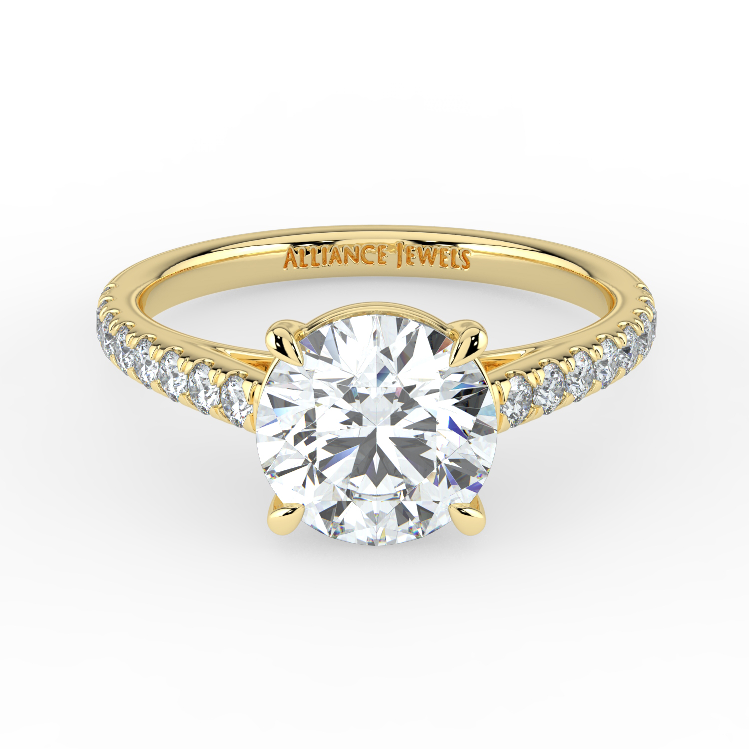 Round Cathedral Setting with Diamond Band