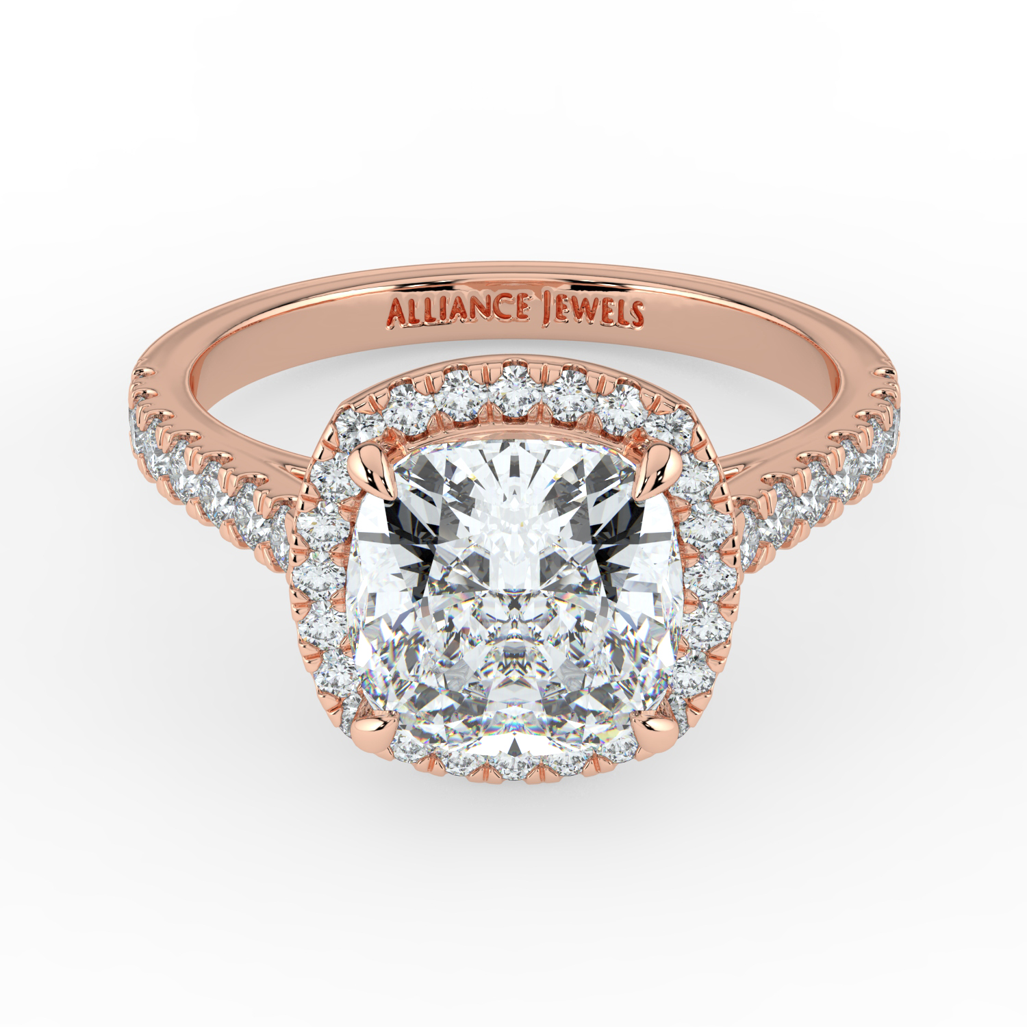 Cushion Cut Classic Halo Diamond Band