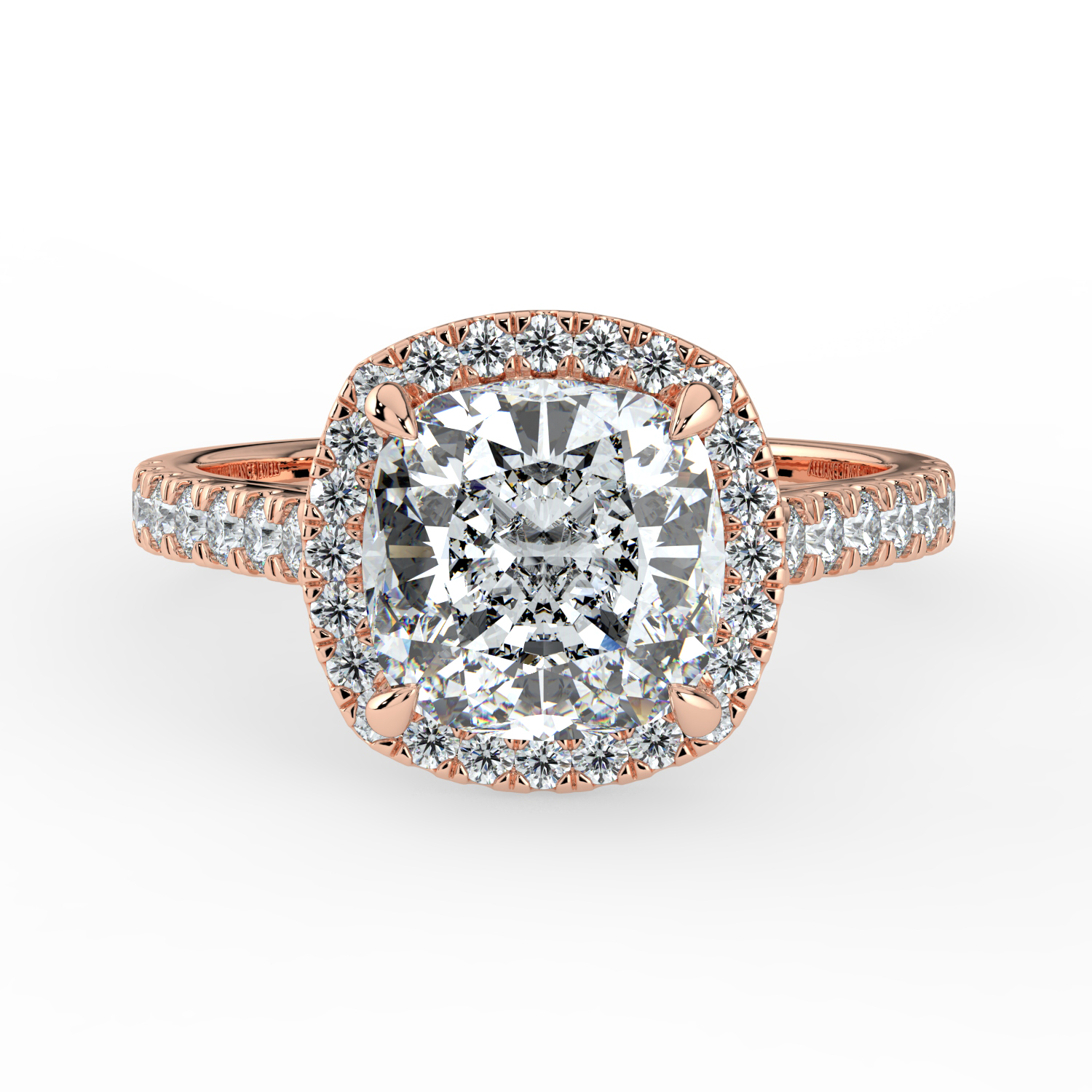 Cushion Cut Classic Halo Diamond Band