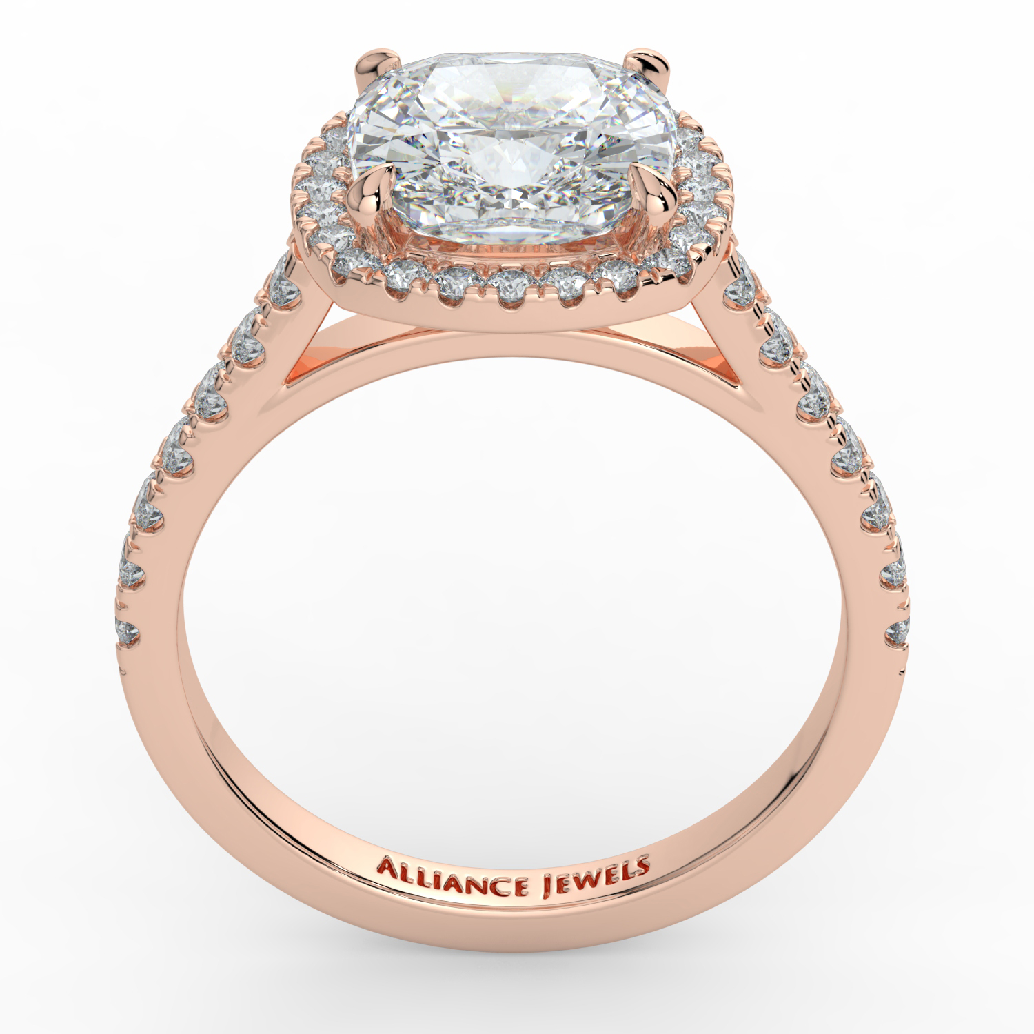 Cushion Cut Classic Halo Diamond Band