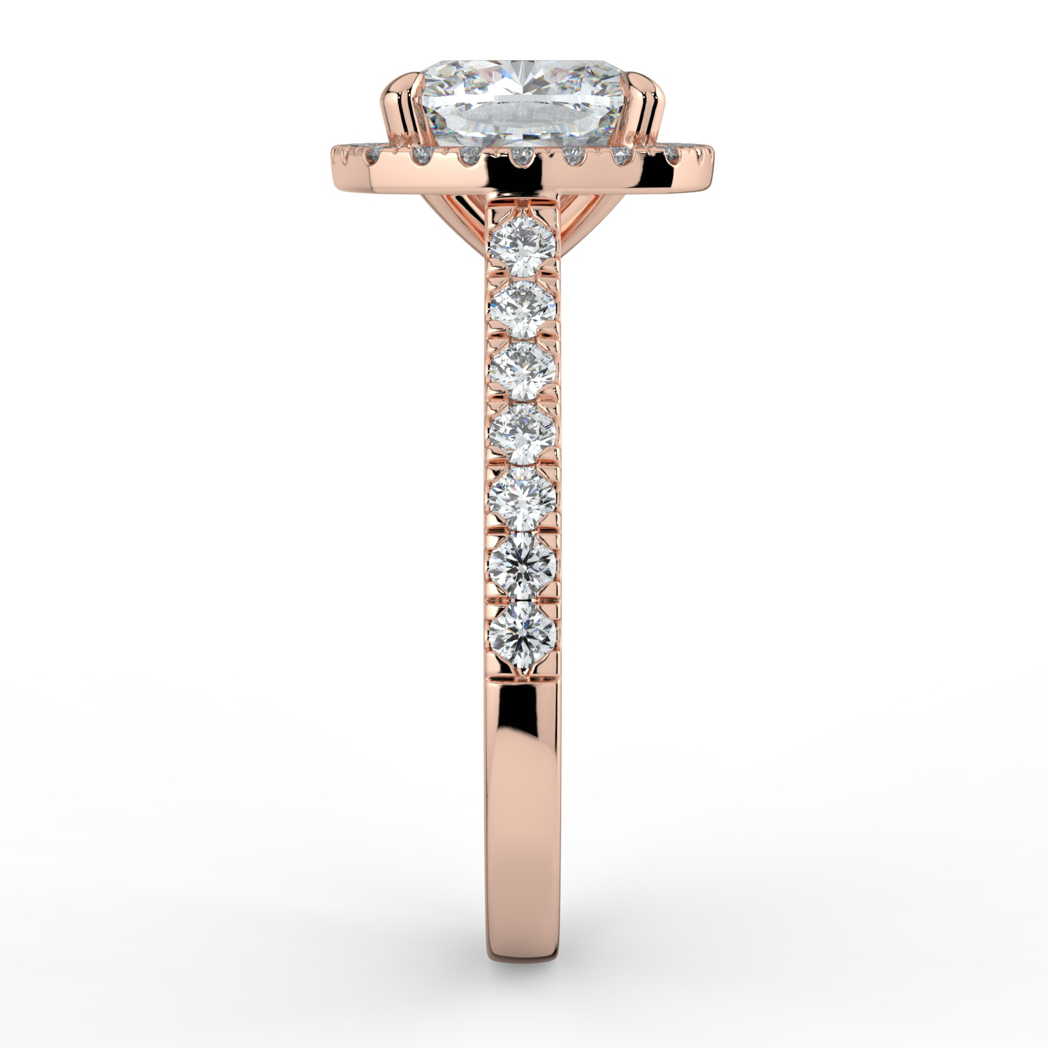 Cushion Cut Classic Halo Diamond Band