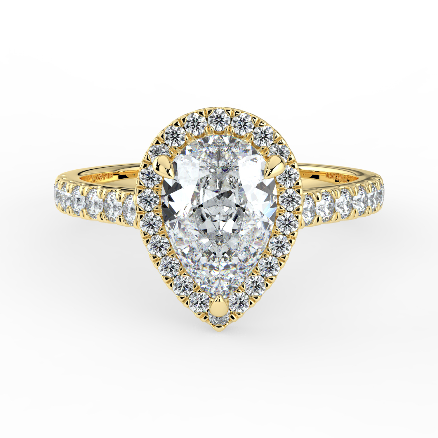 Pear Classic Halo Diamond Band