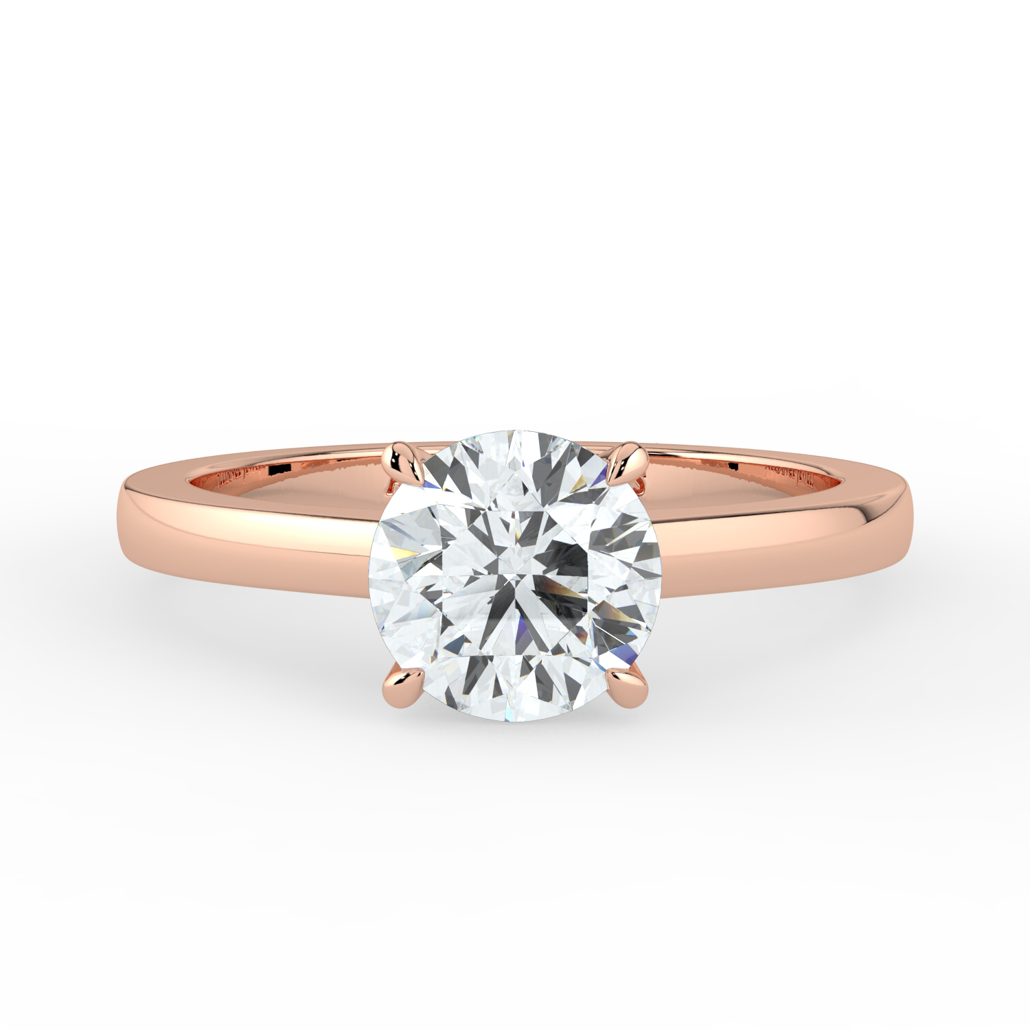 Round 4 Prongs Tulip Solitaire Band