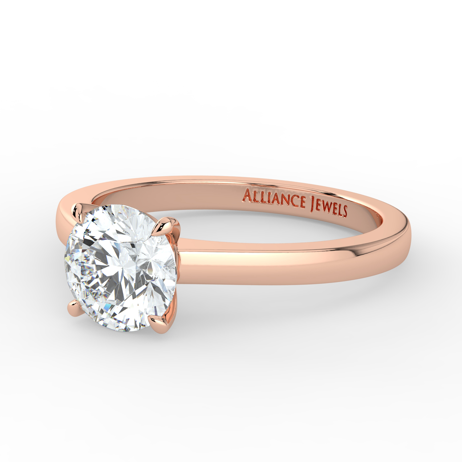 Round 4 Prongs Tulip Solitaire Band