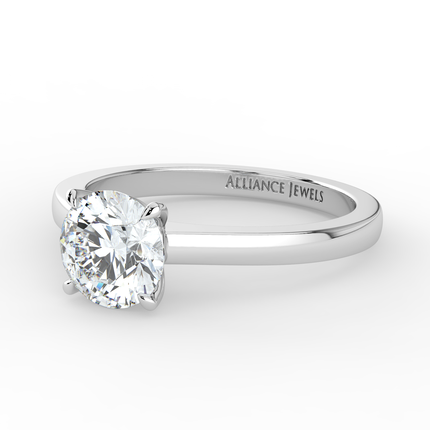 Round 4 Prongs Tulip Solitaire Band