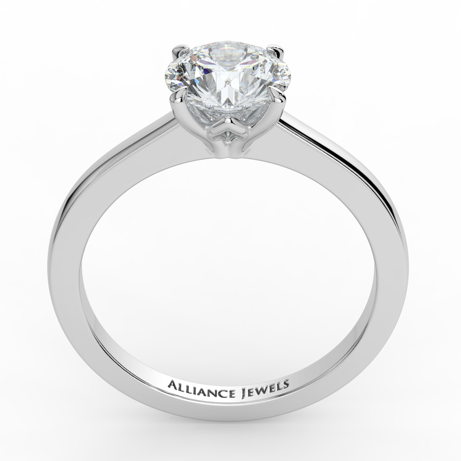 Round 4 Prongs Tulip Solitaire Band