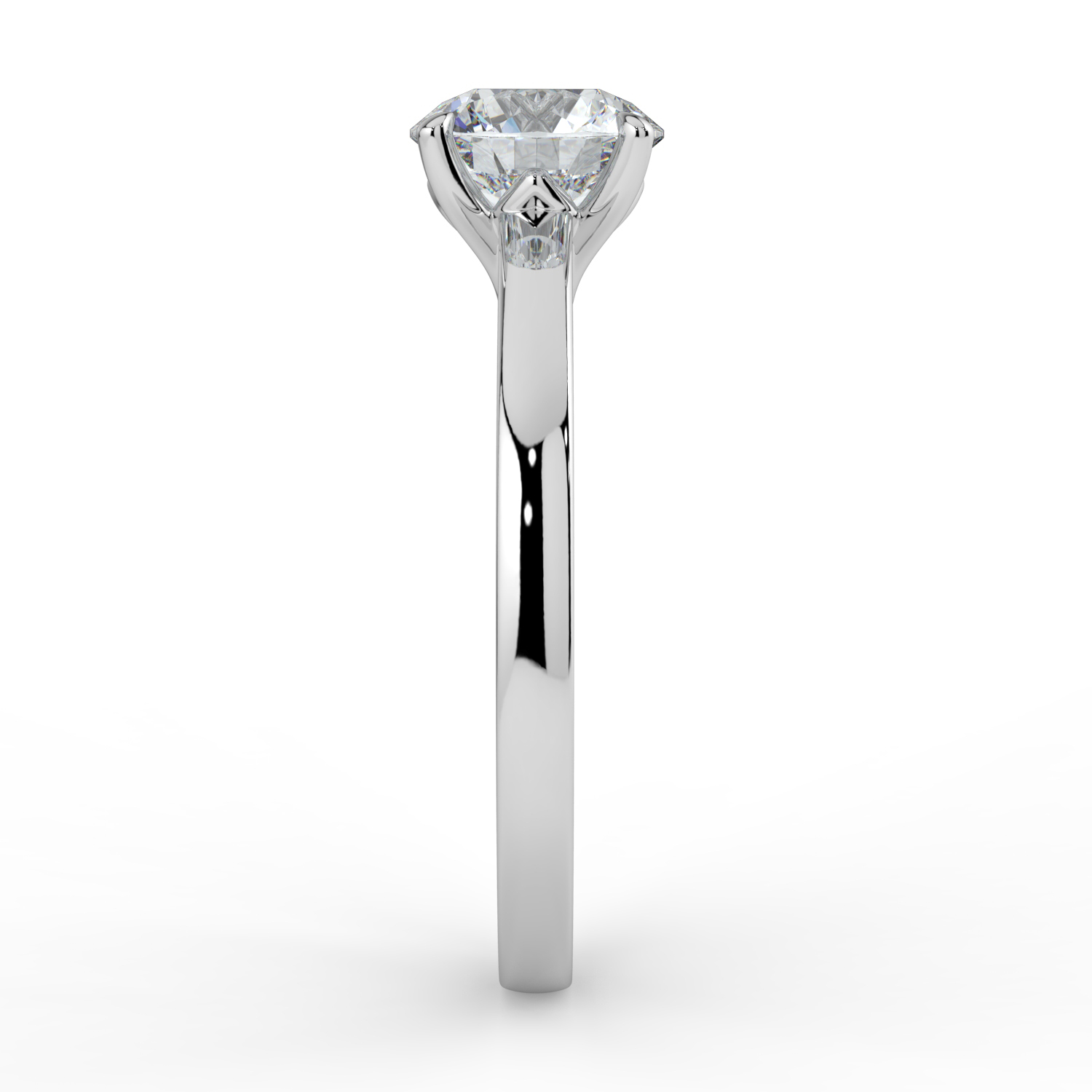 Round 4 Prongs Tulip Solitaire Band