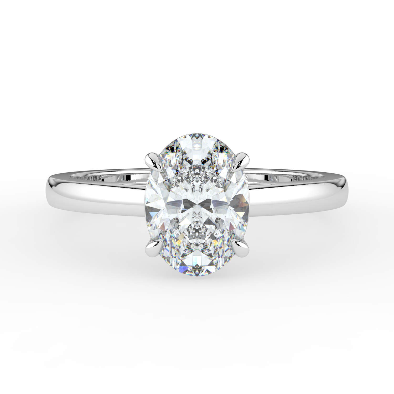 Oval Cut Cathedral Solitaire Band