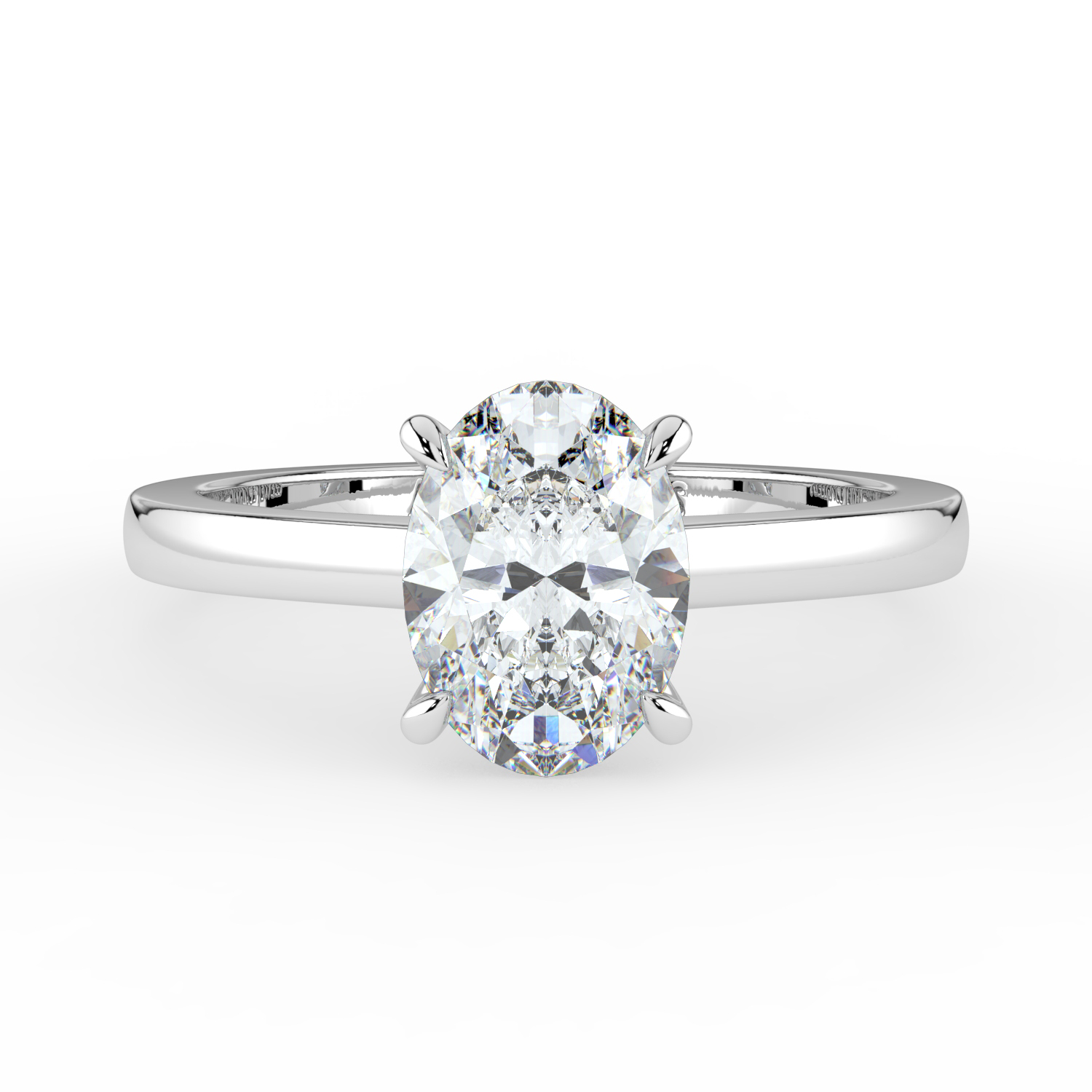 Oval Cut 4 Prongs Tulip Solitaire Band