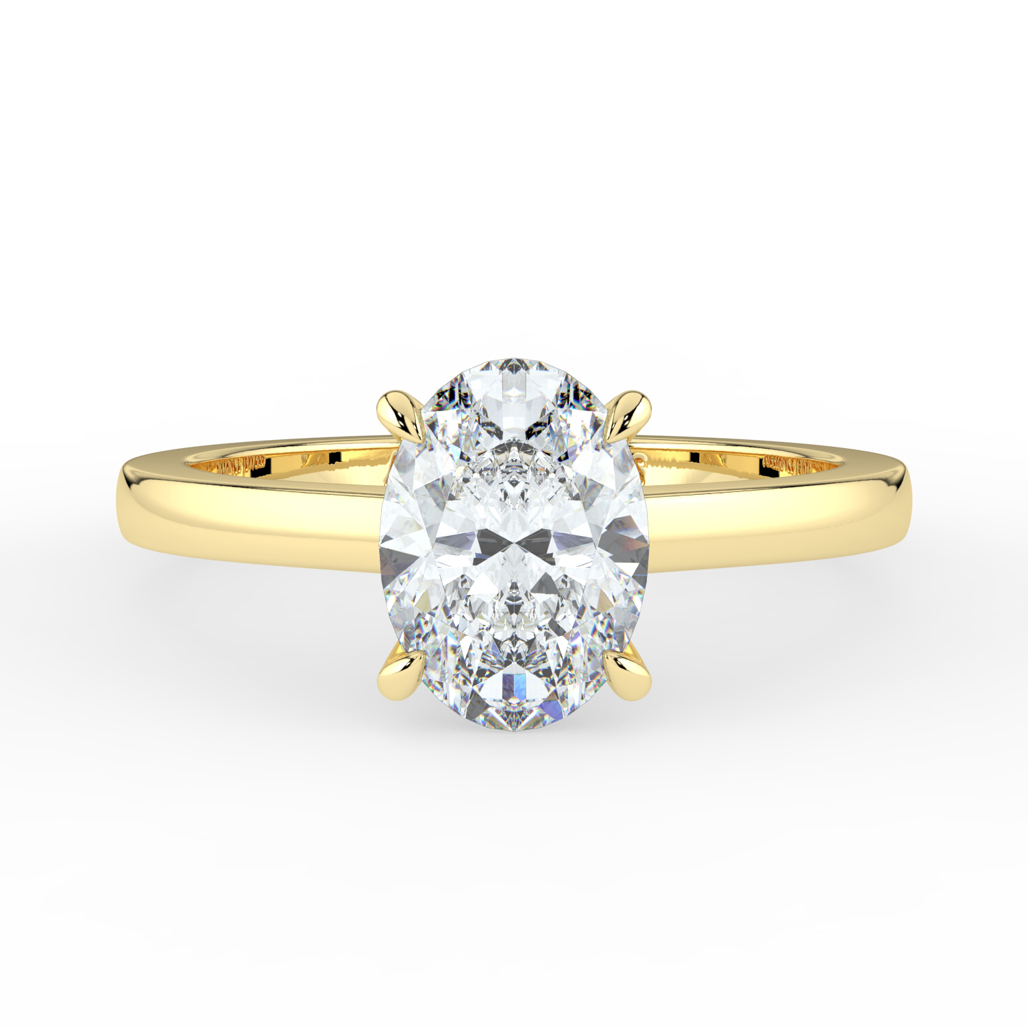 Oval Cut 4 Prongs Tulip Solitaire Band