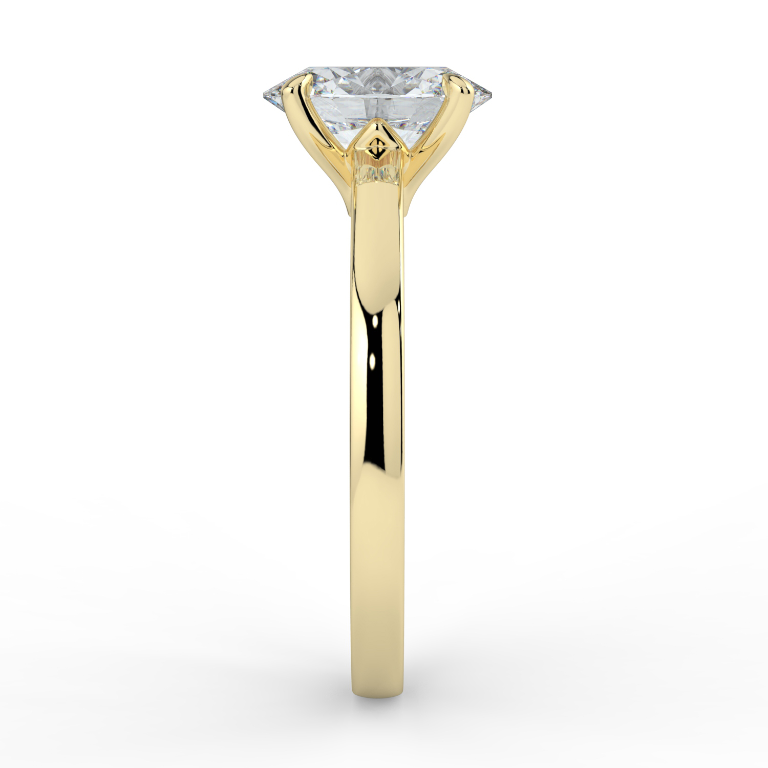 Oval Cut 4 Prongs Tulip Solitaire Band