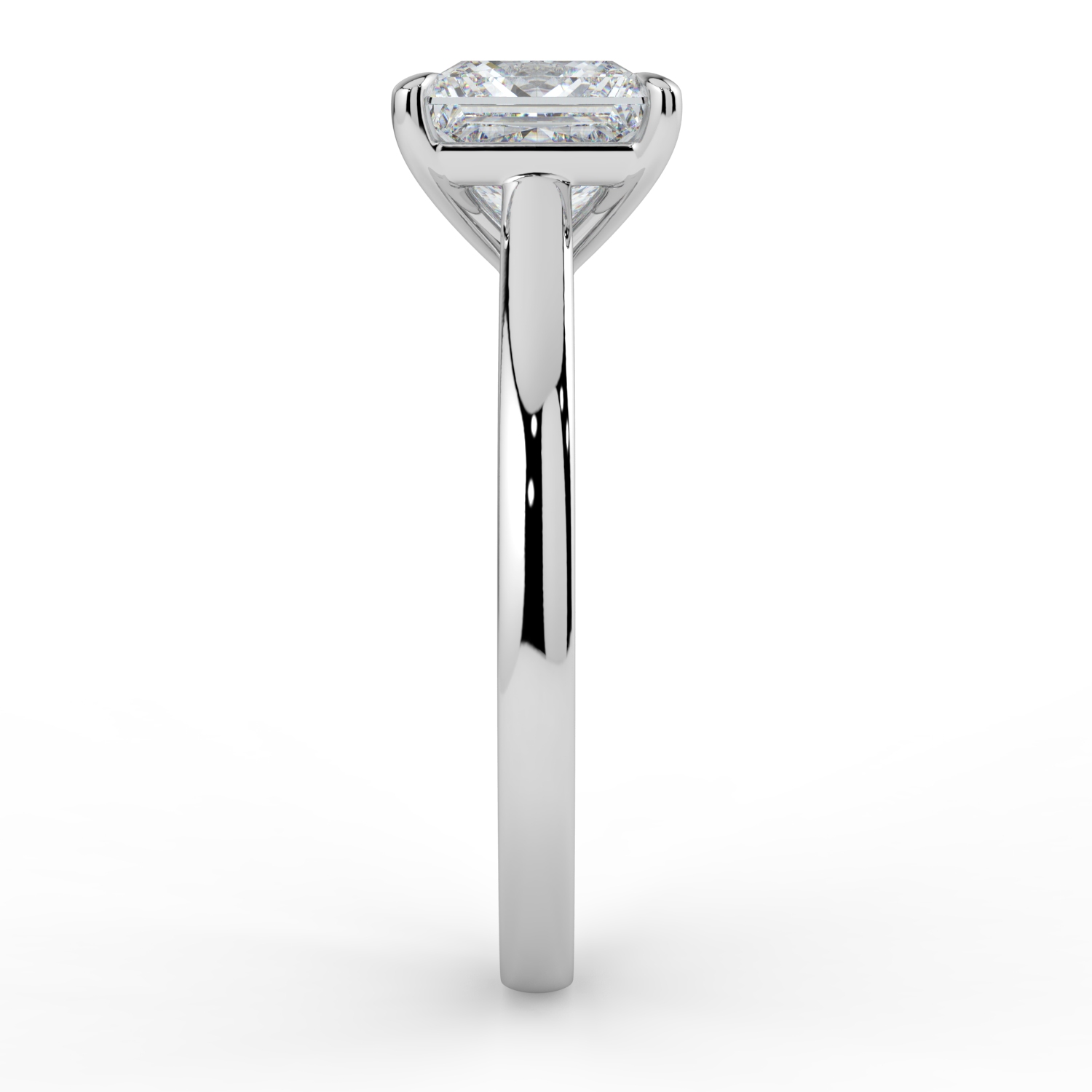 Princess Cut Cathedral Solitaire Band
