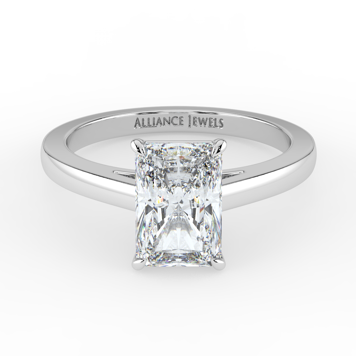 Radiant Cut Cathedral Solitaire Band