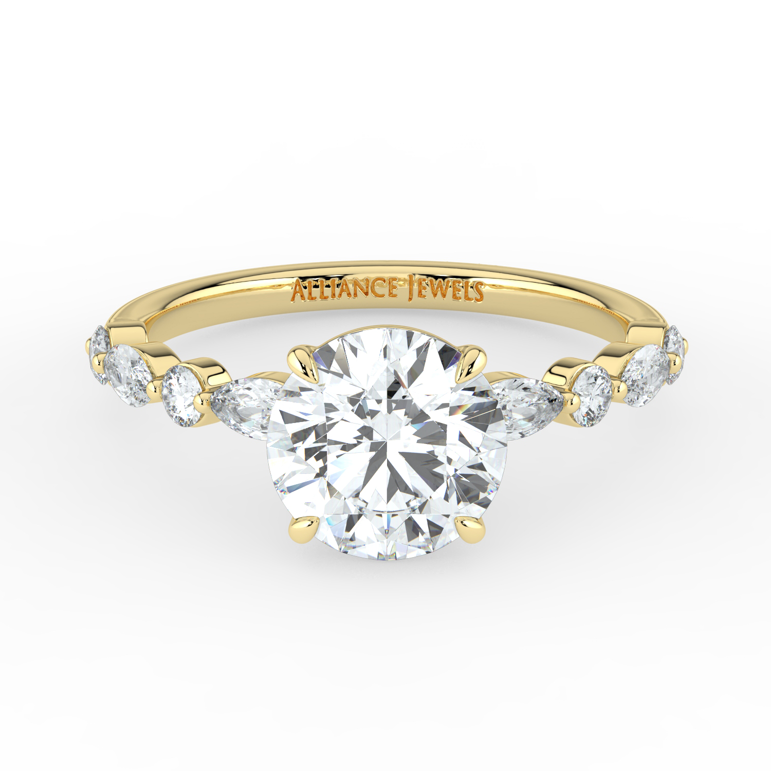 Round-Marquise and Round Diamond Band