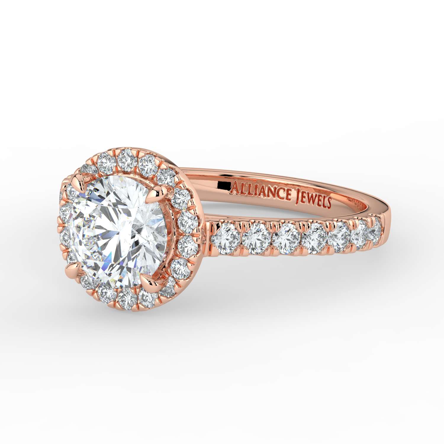 Round Classic Halo Daimond Band
