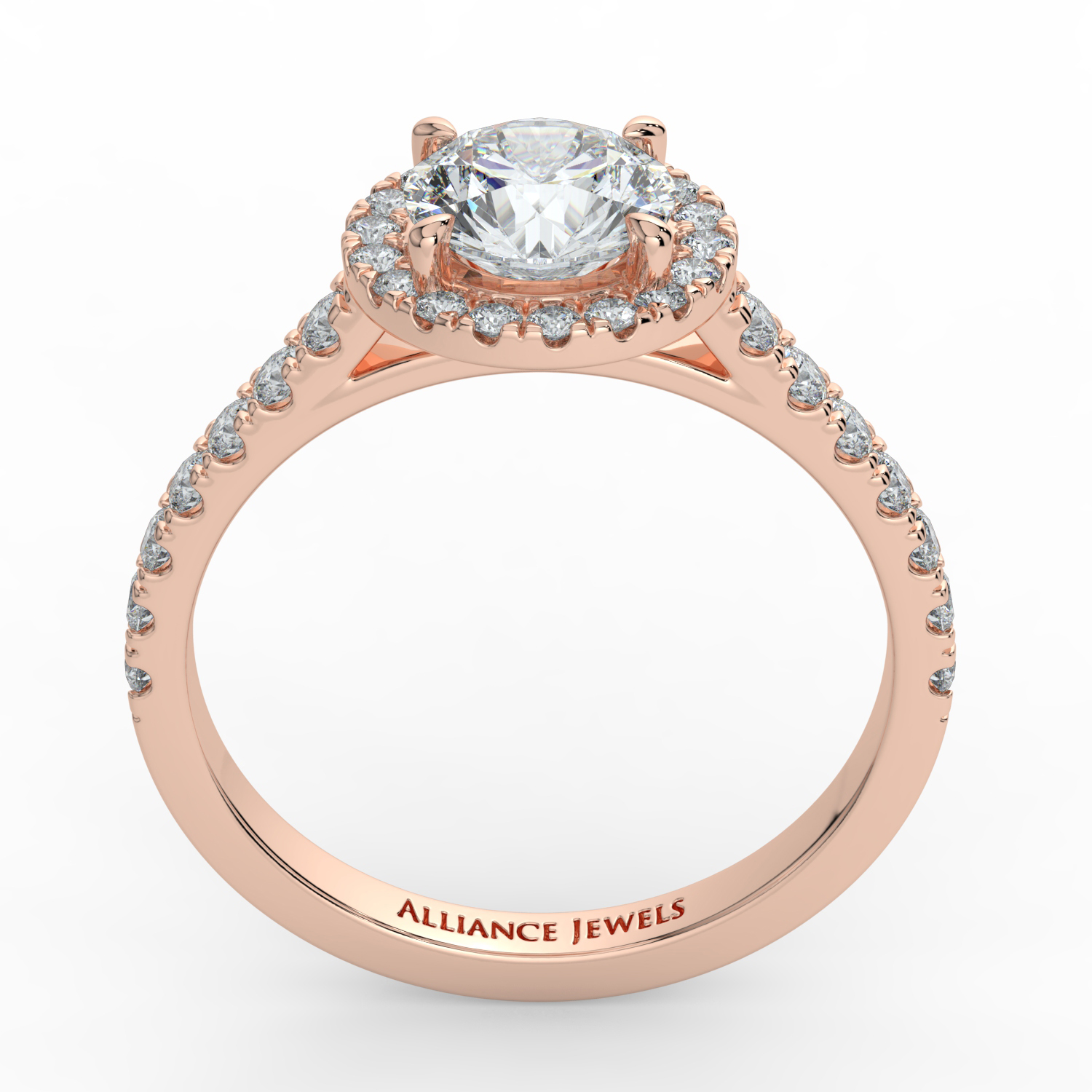 Round Classic Halo Daimond Band