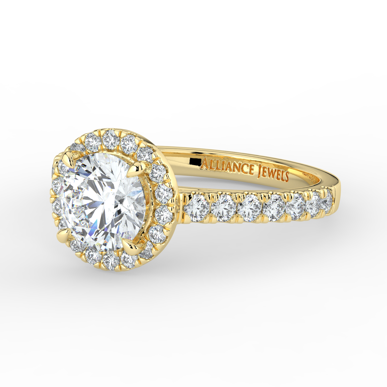 Round Classic Halo Daimond Band