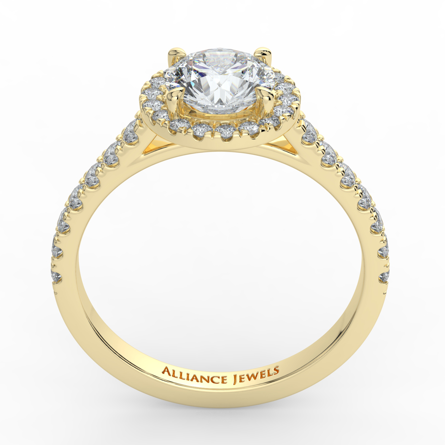 Round Classic Halo Daimond Band