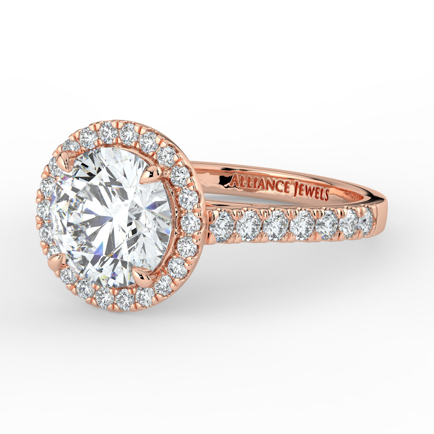 Round Classic Halo Daimond Band