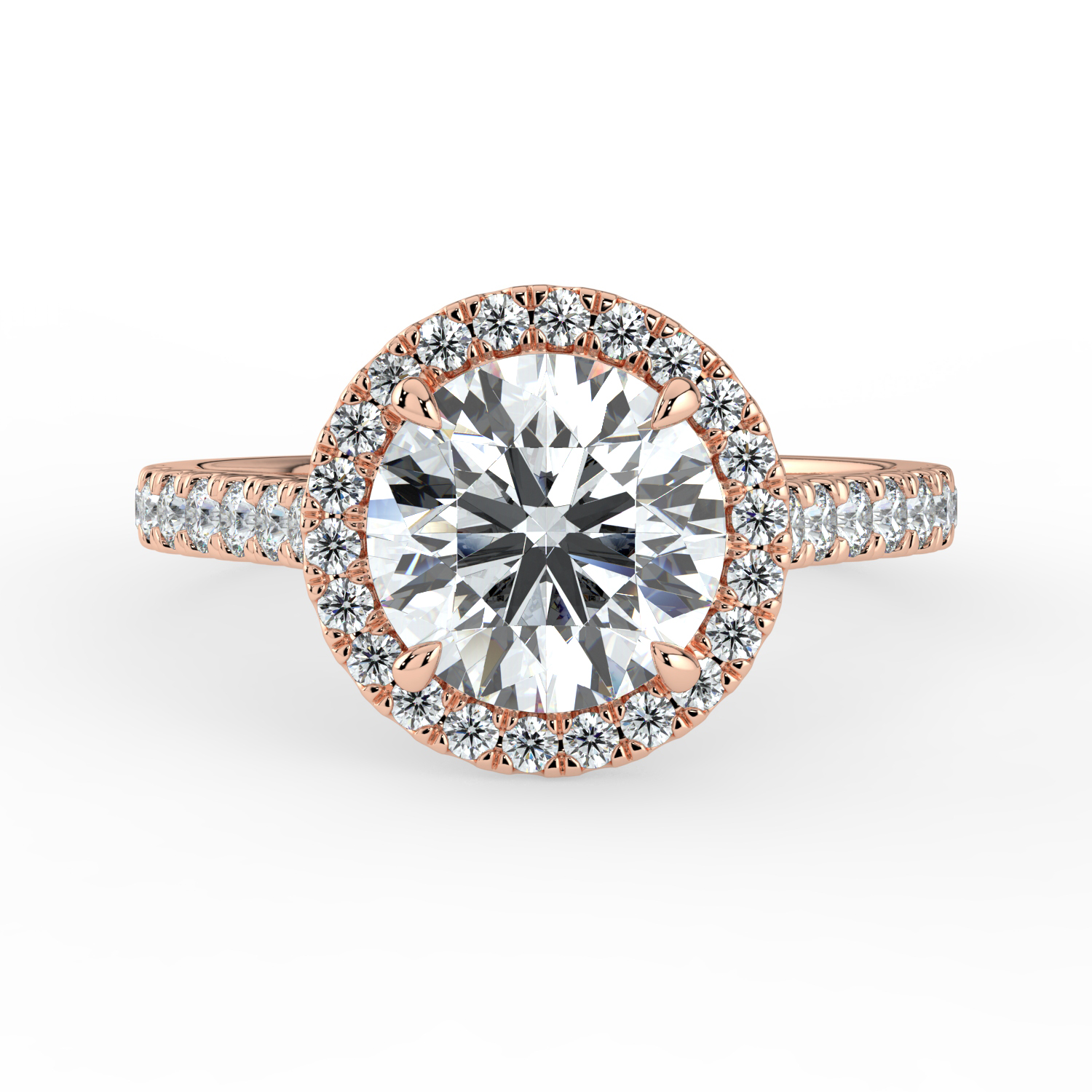 Round Classic Halo Daimond Band