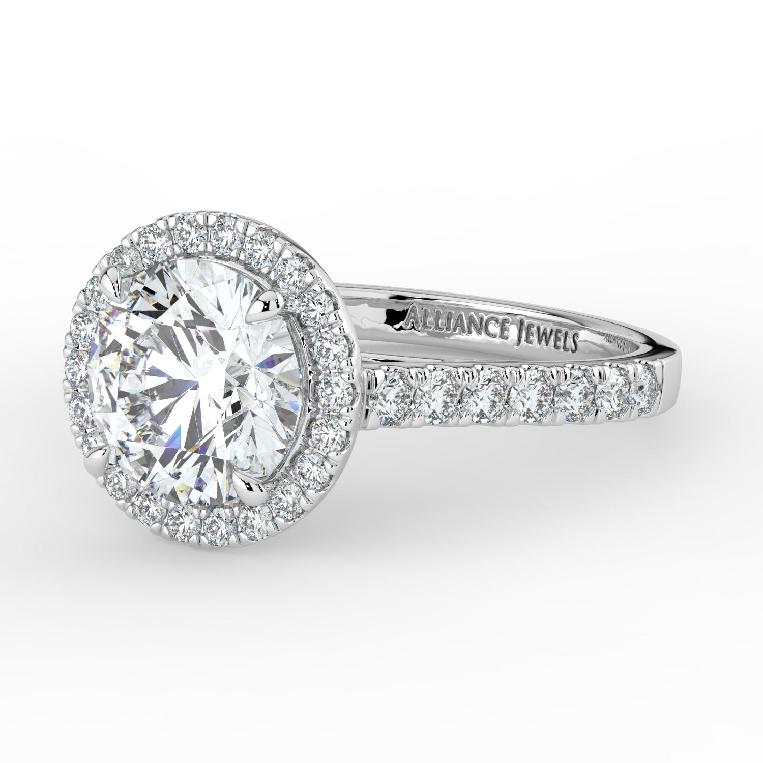 Round Classic Halo Daimond Band