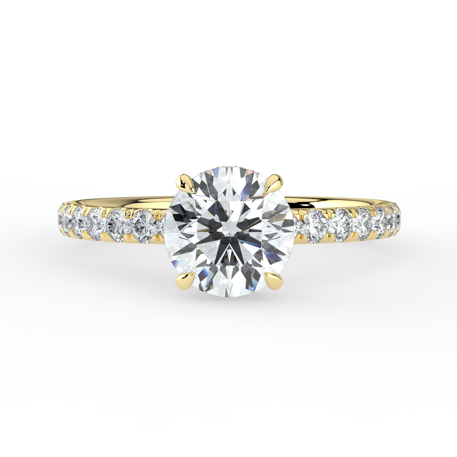 Round Wraparound Hidden Halo Diamond Band