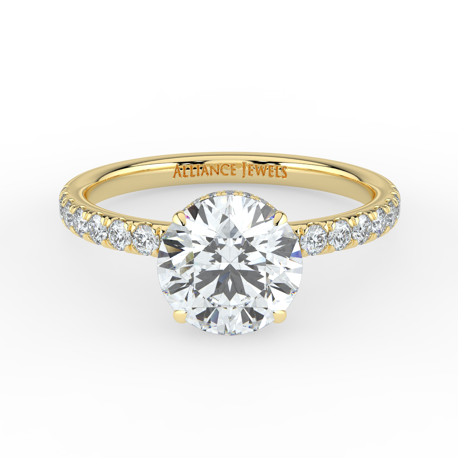 Round Wraparound Hidden Halo Diamond Band