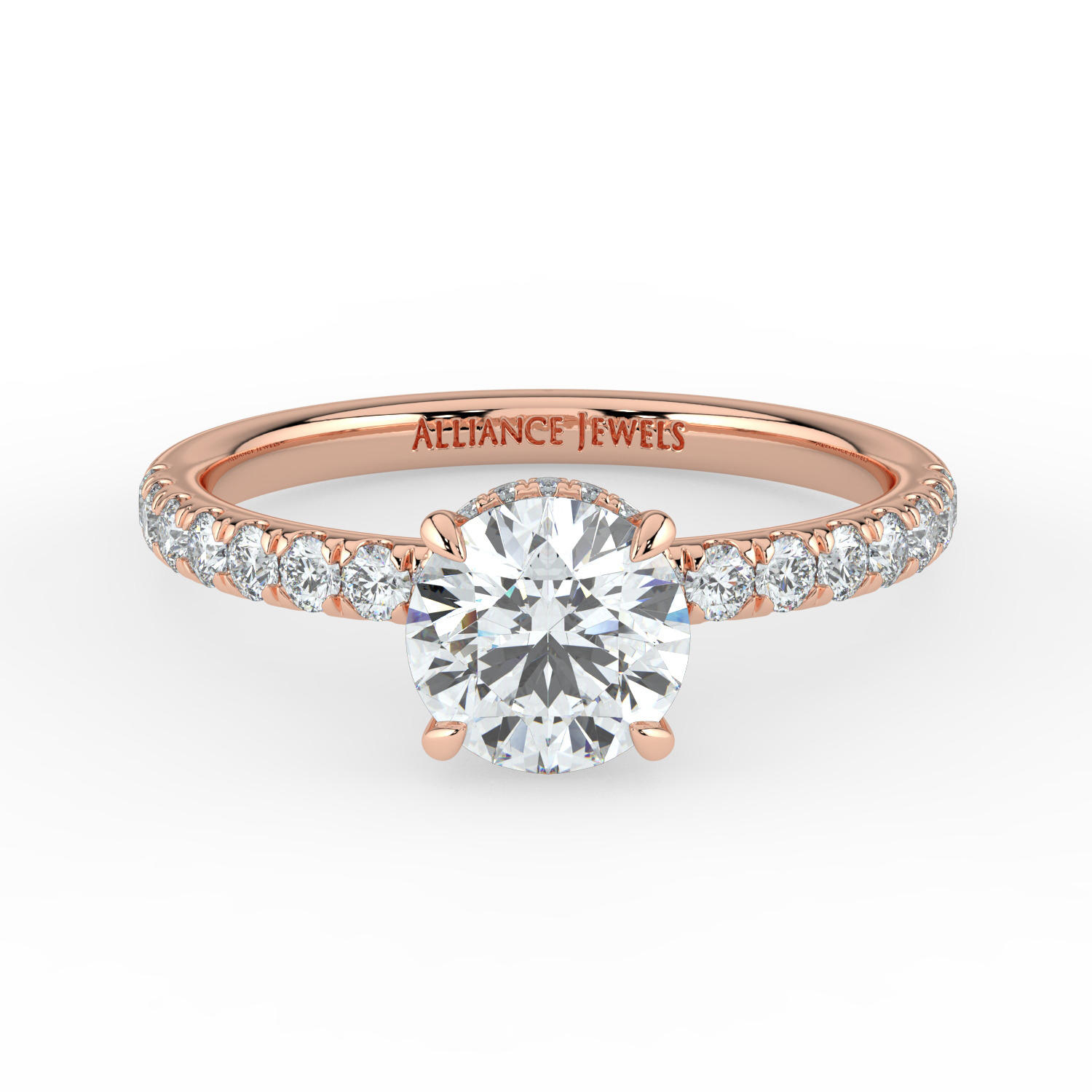 Round Wraparound Hidden Halo Diamond Band