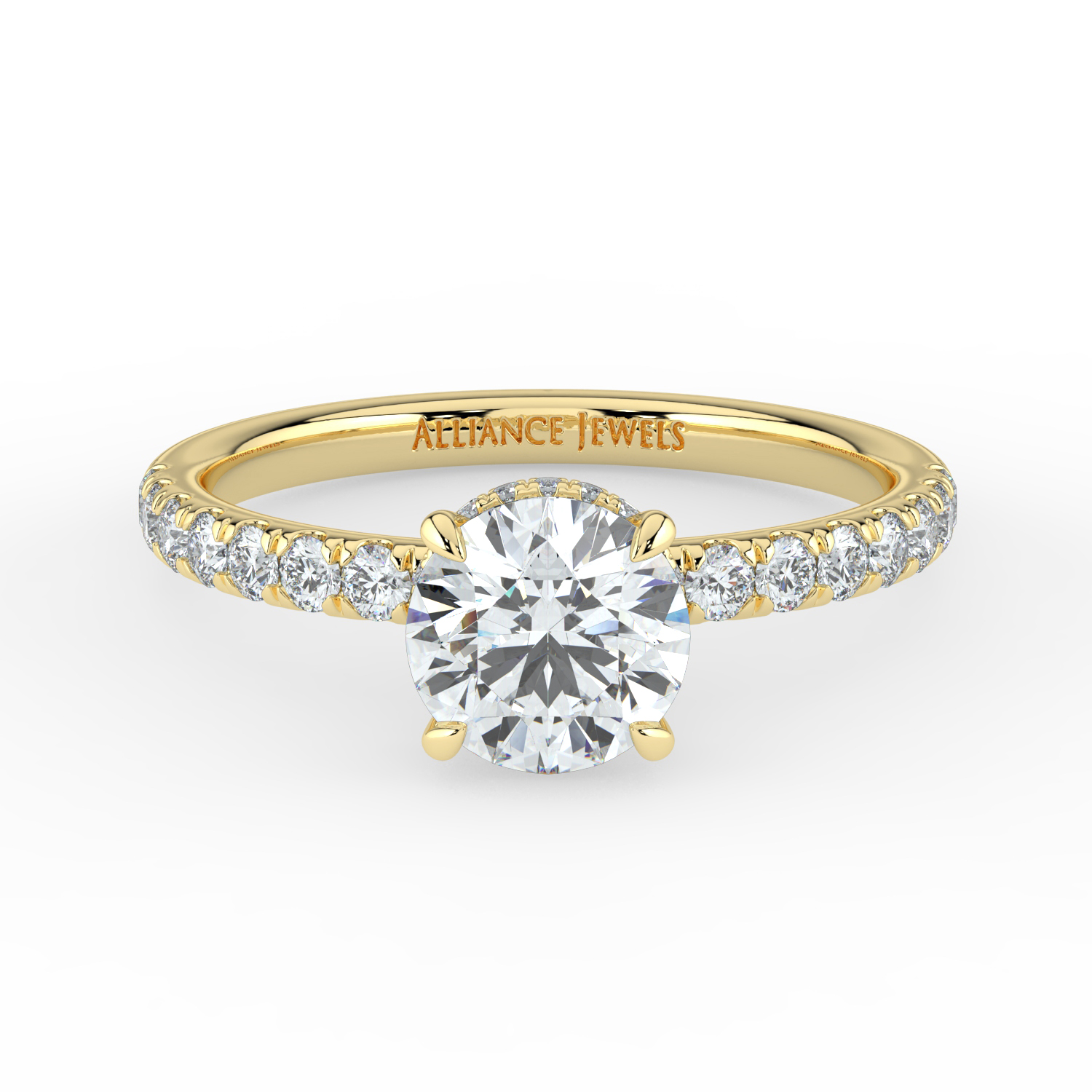 Round Wraparound Hidden Halo Diamond Band