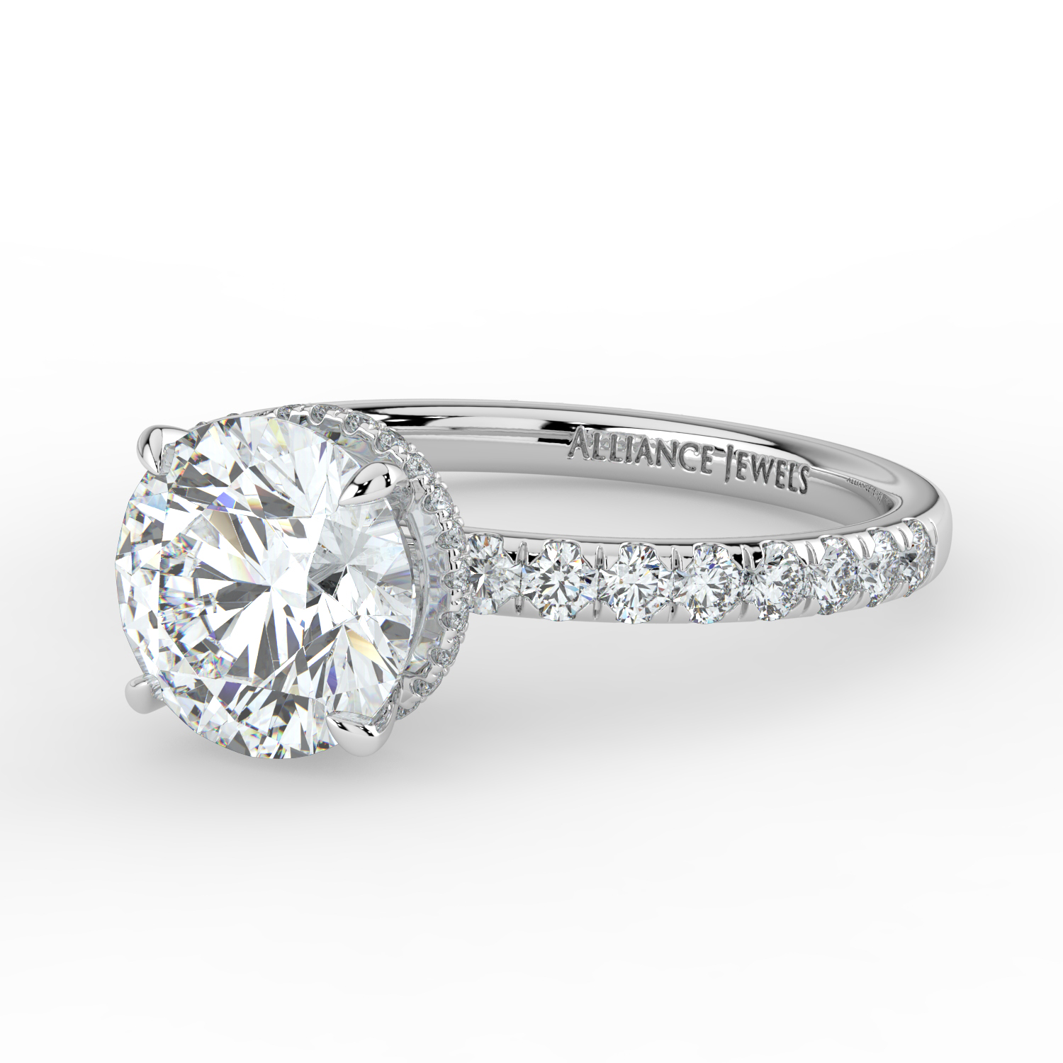Round Wraparound Hidden Halo Diamond Band