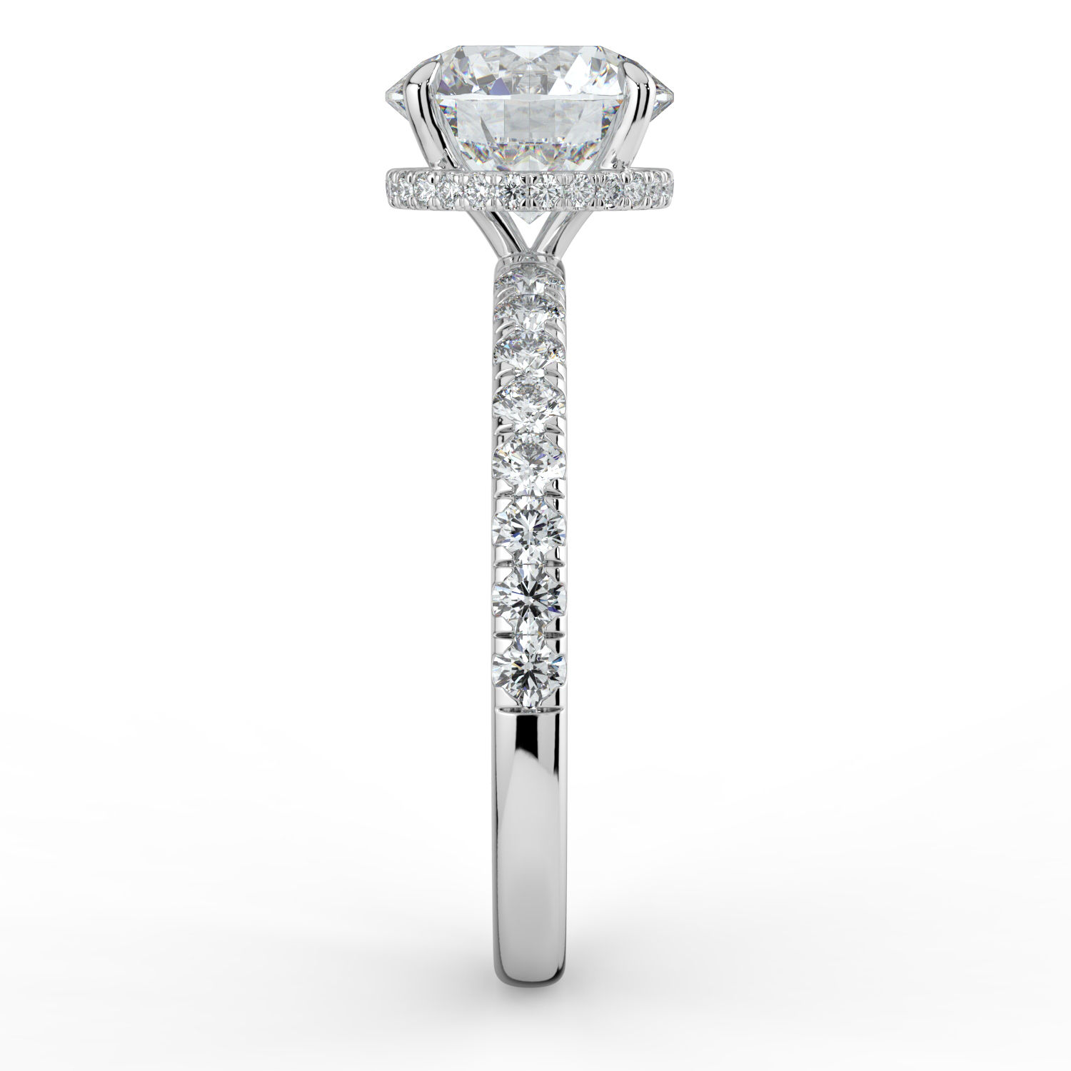 Round Wraparound Hidden Halo Diamond Band