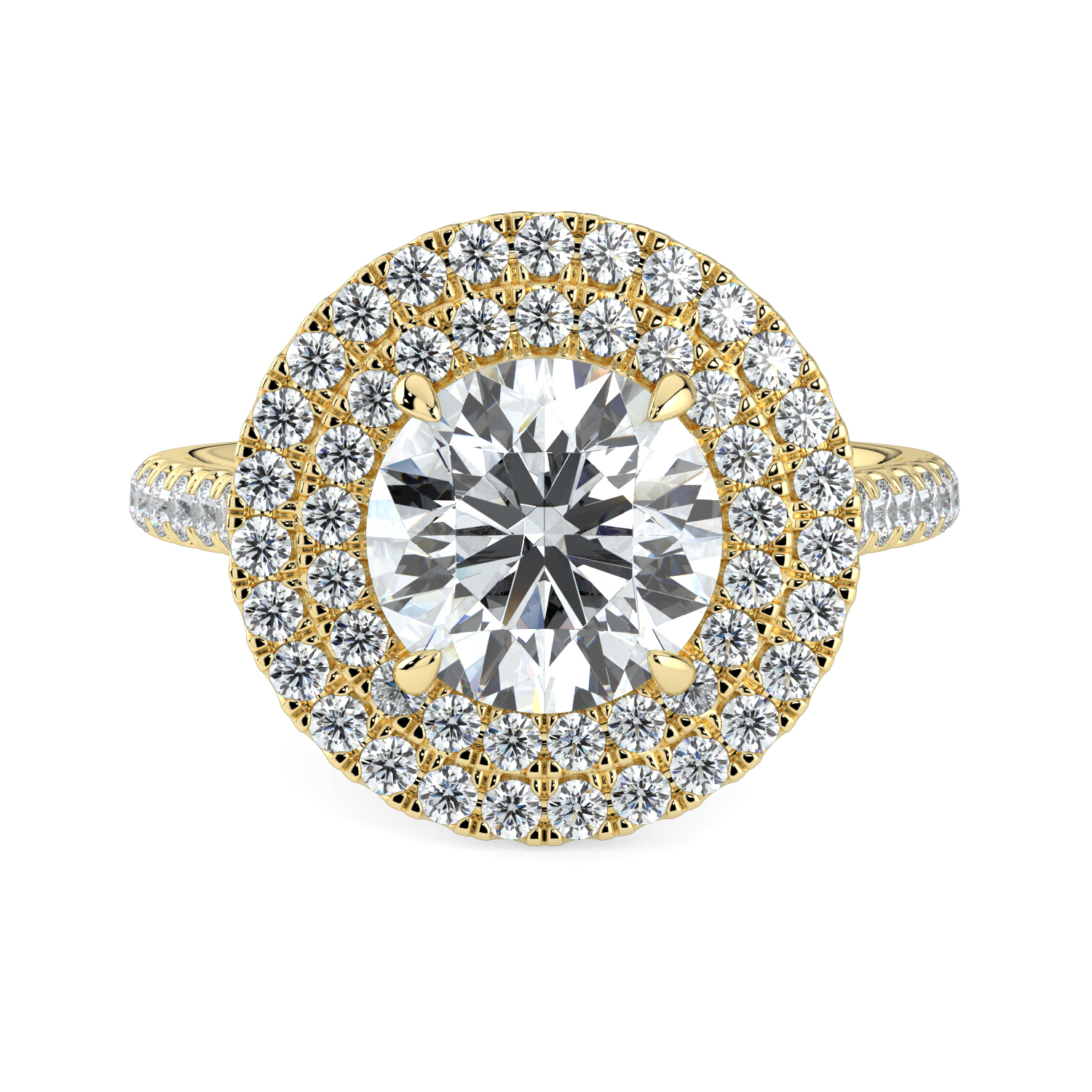 Round Double Halo Diamond Band