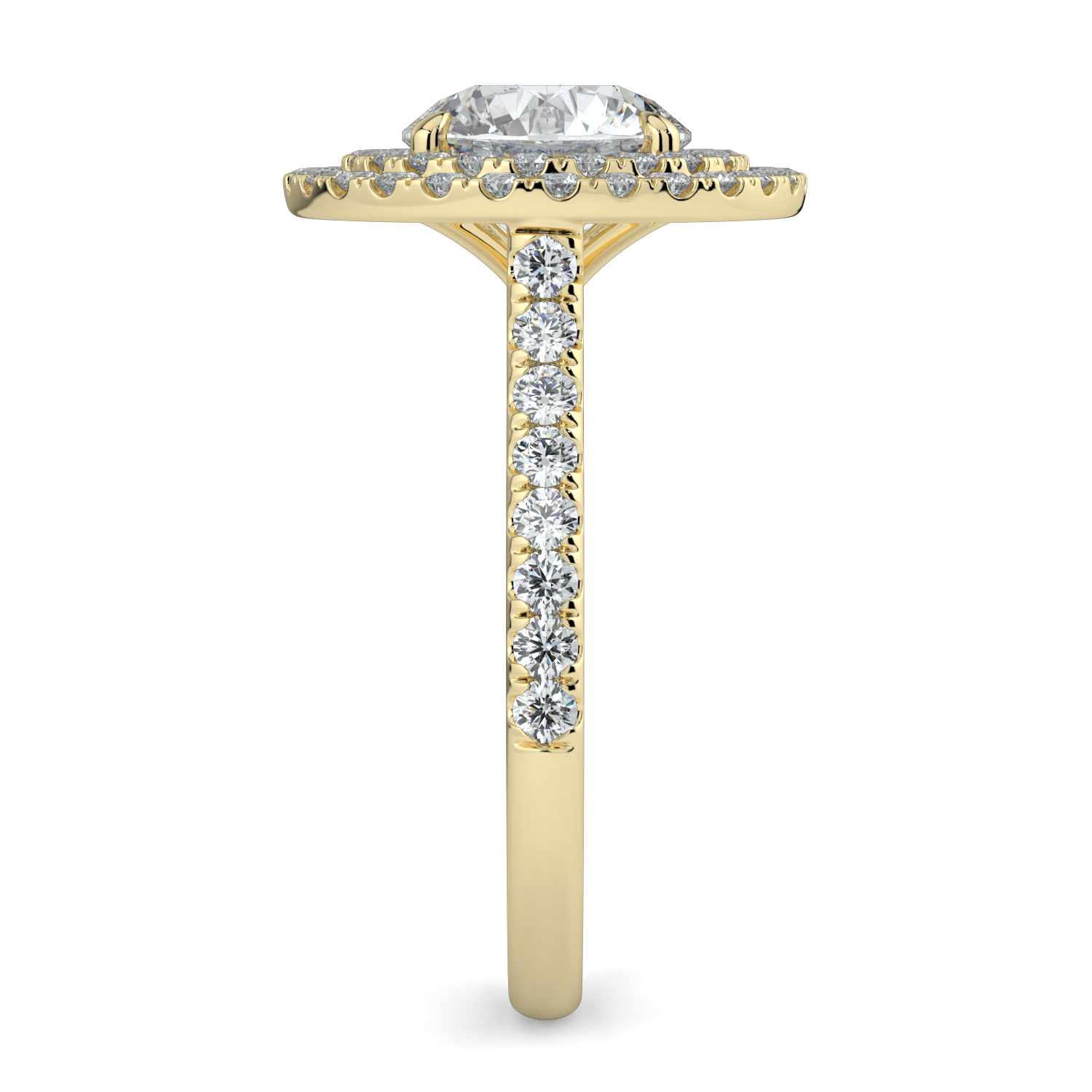 Round Double Halo Diamond Band