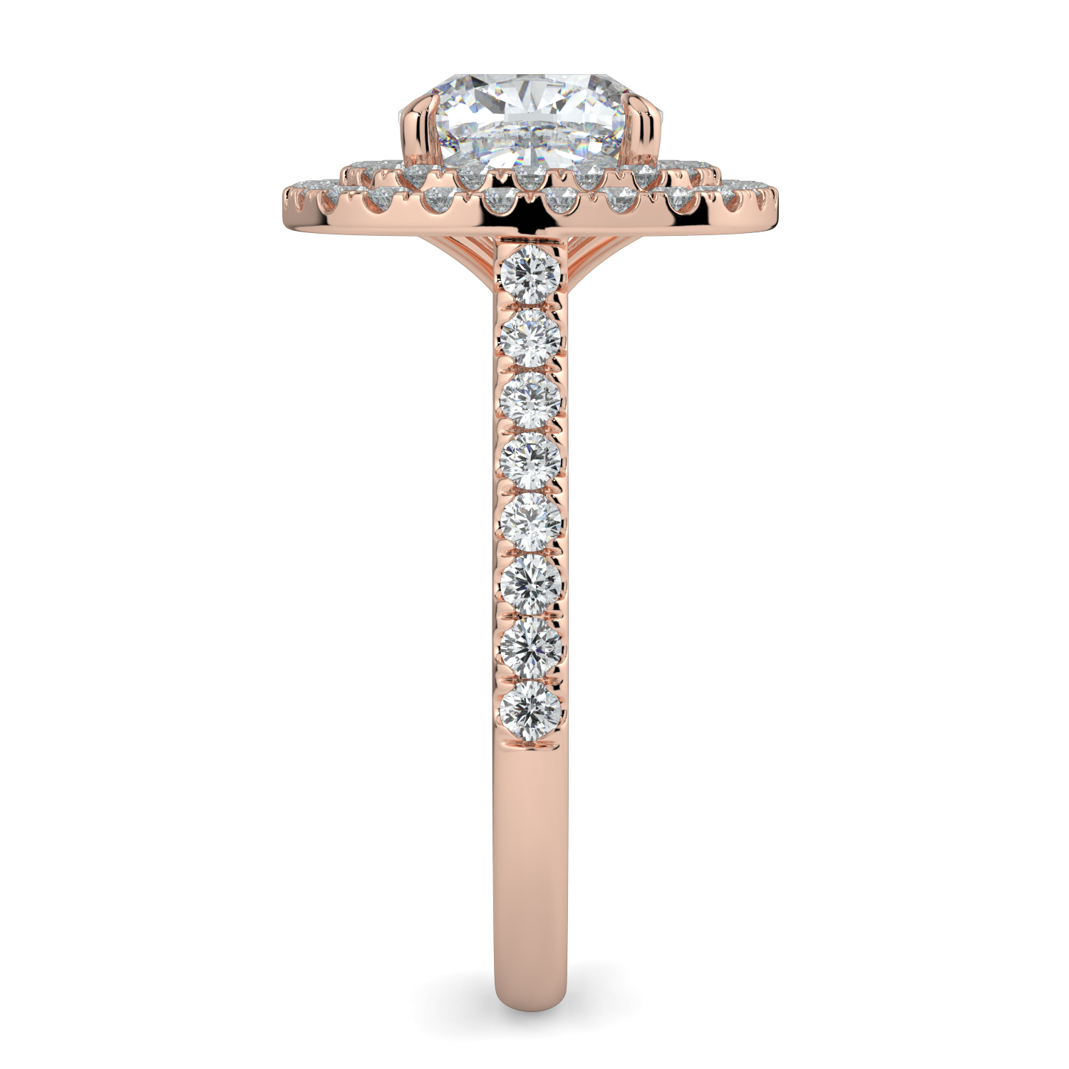 Cushion Cut Double Halo Diamond Band