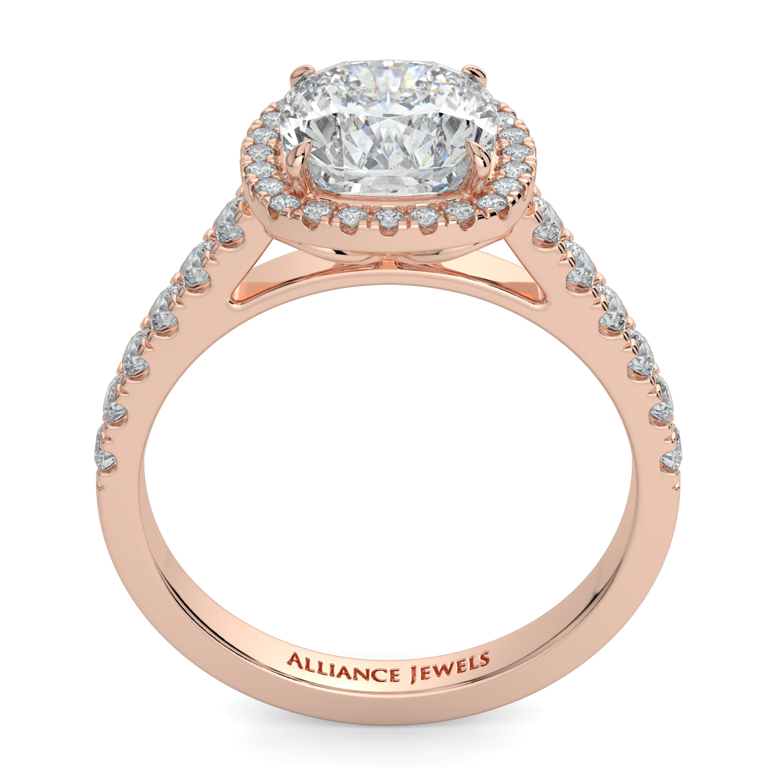 Cushion Cut Classic Halo Diamond Band