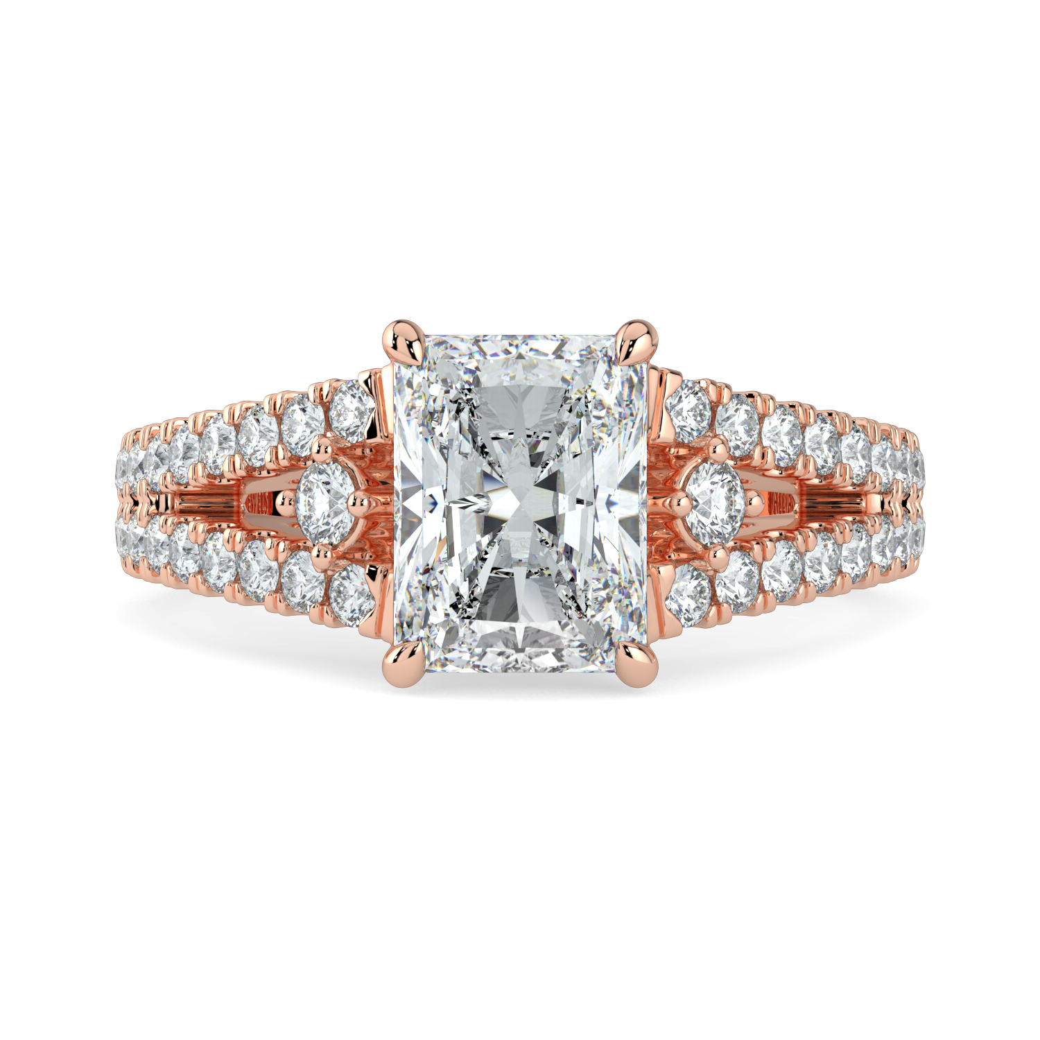 Radiant with Split Diamond Band