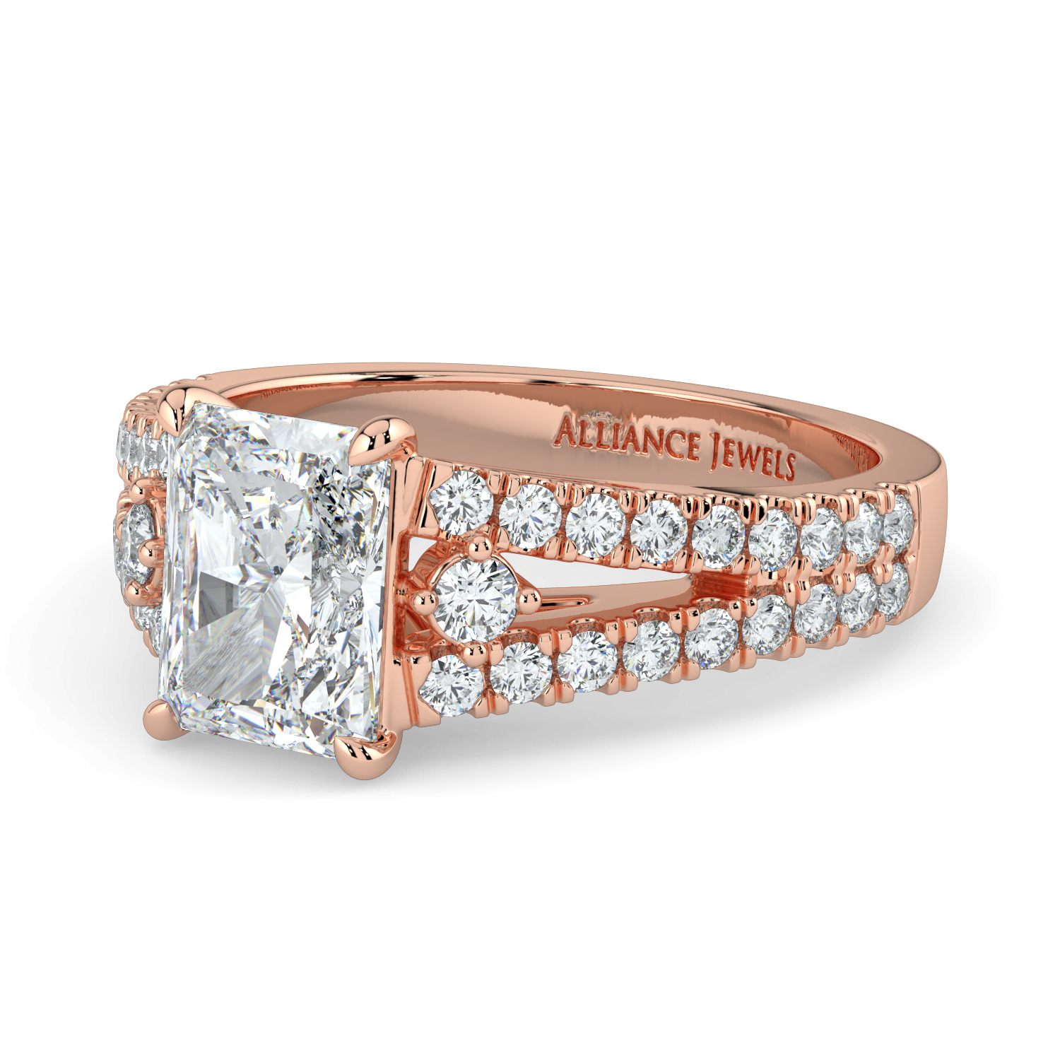 Radiant with Split Diamond Band