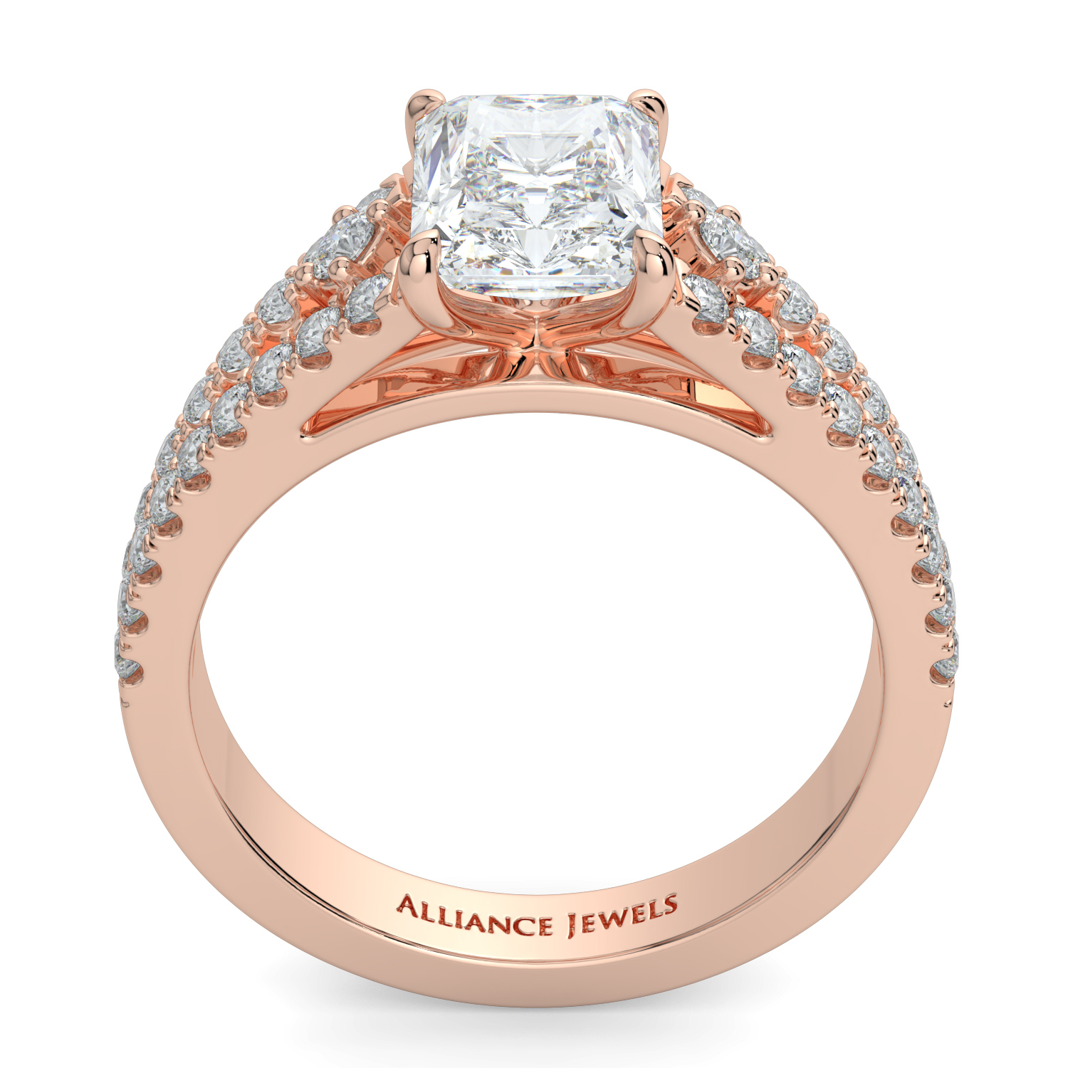 Radiant with Split Diamond Band