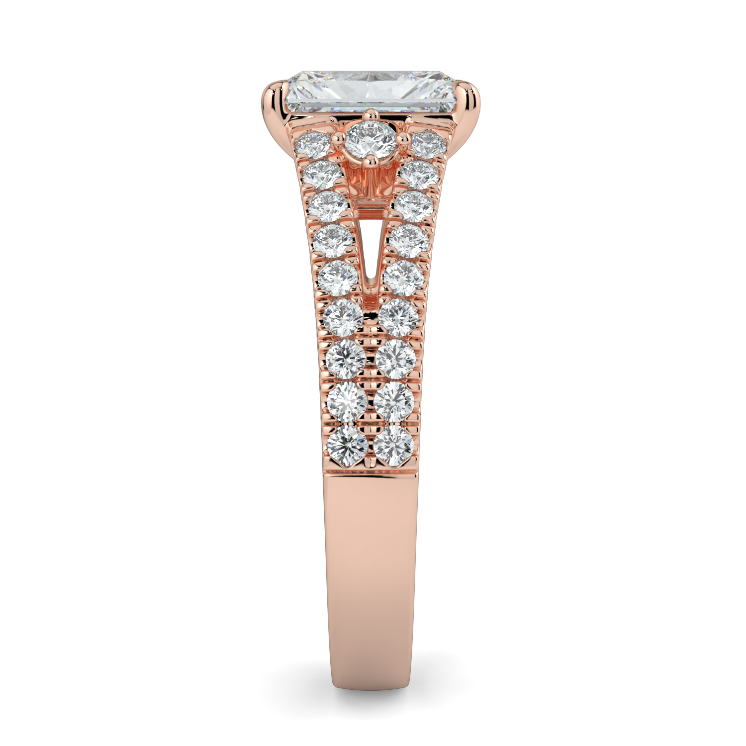 Radiant with Split Diamond Band