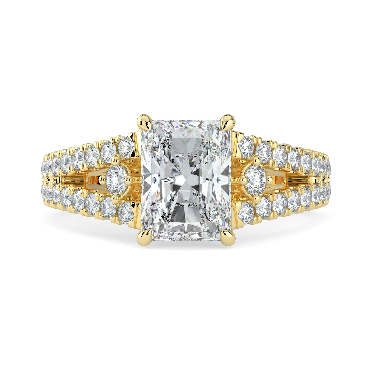Radiant with Split Diamond Band