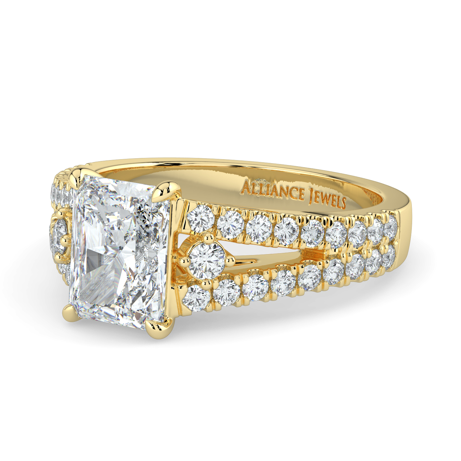 Radiant with Split Diamond Band