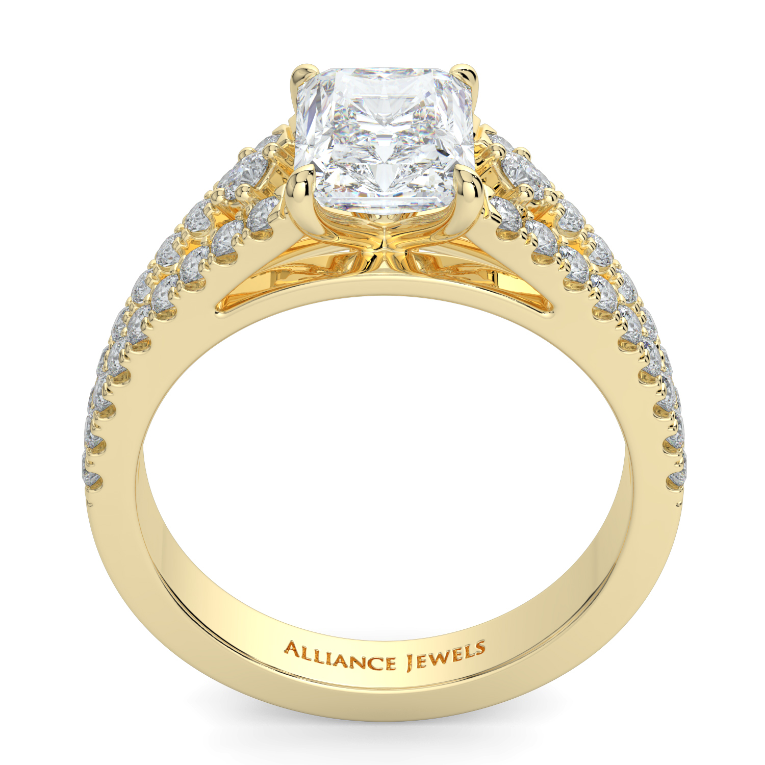 Radiant with Split Diamond Band