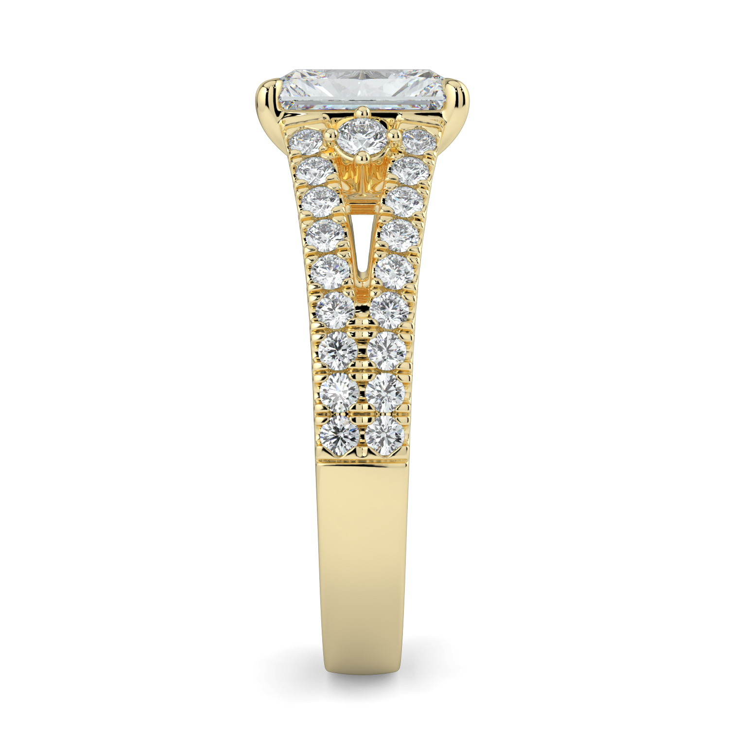 Radiant with Split Diamond Band