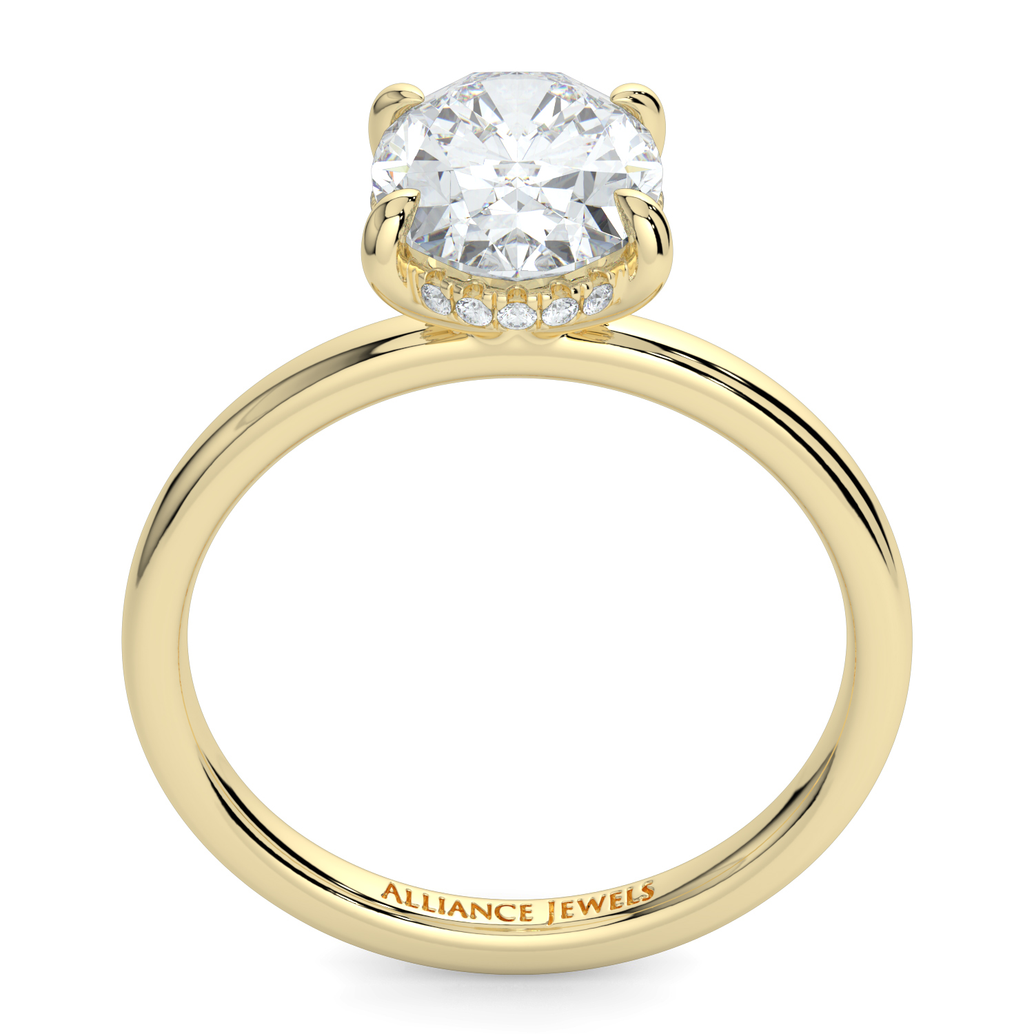 Oval Cut Hidden Halo Solitaire Band
