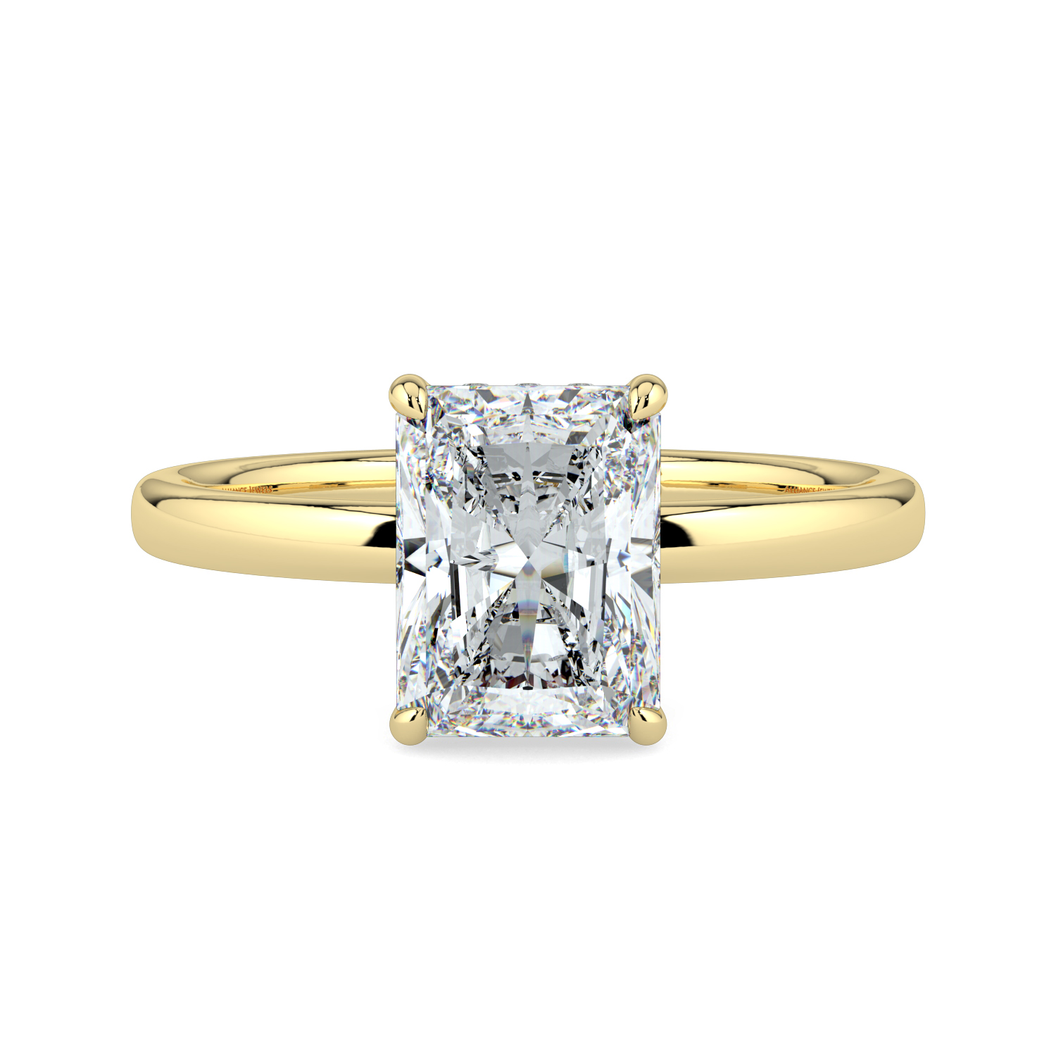 Radiant Cut Hidden Halo Solitaire Band
